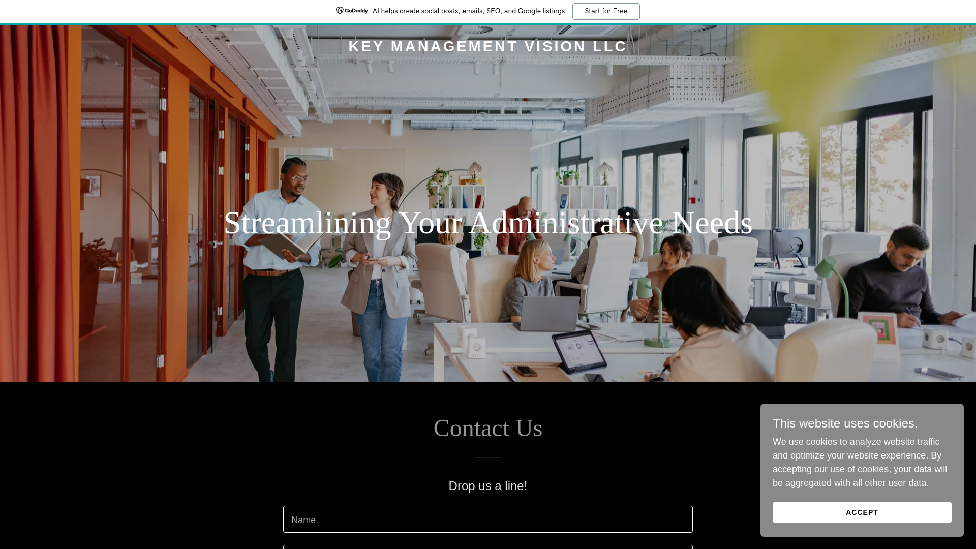 website screenshot of https://workwithkmv.com/