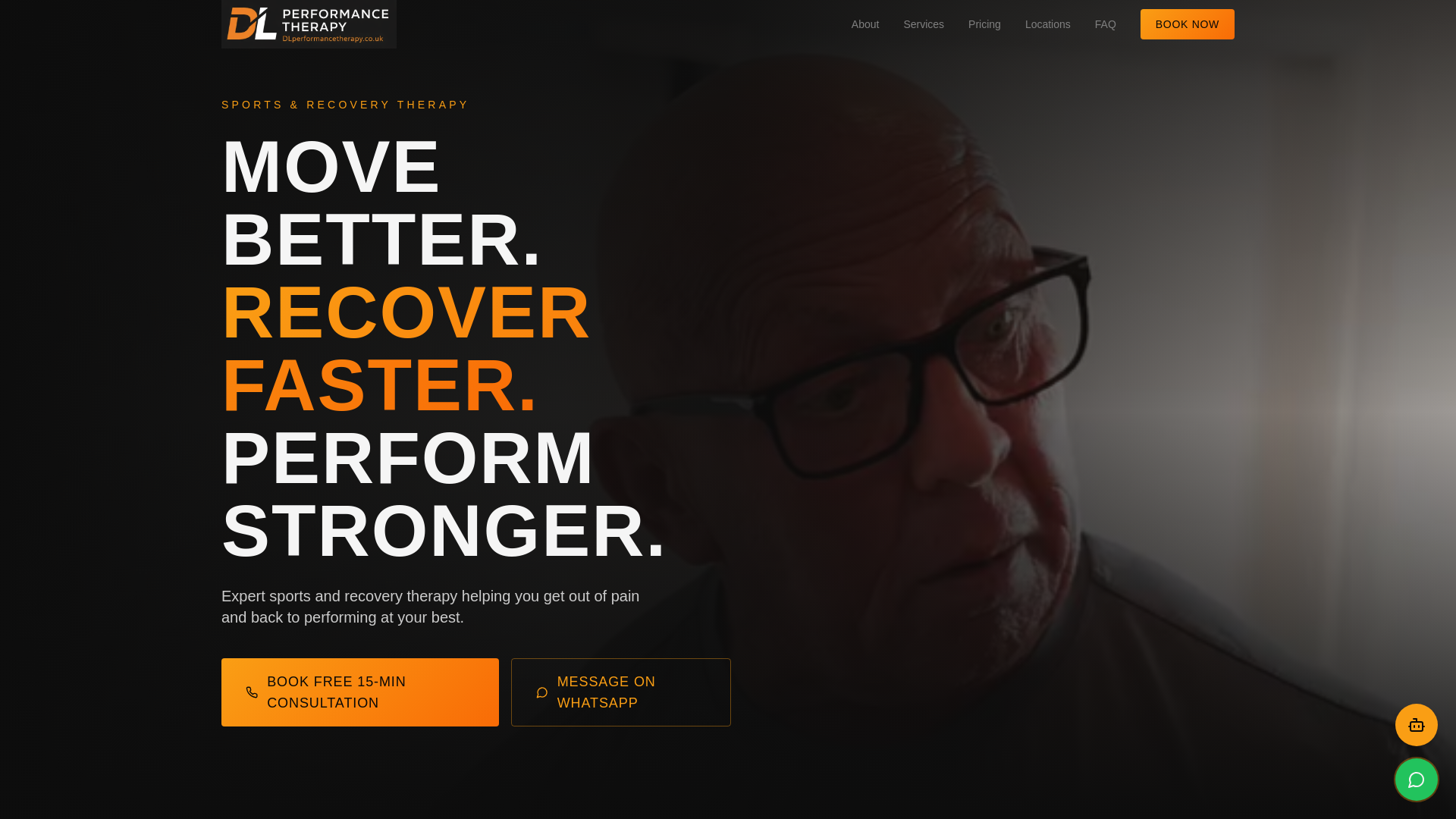 website screenshot of https://dlperformancetherapy.co.uk/