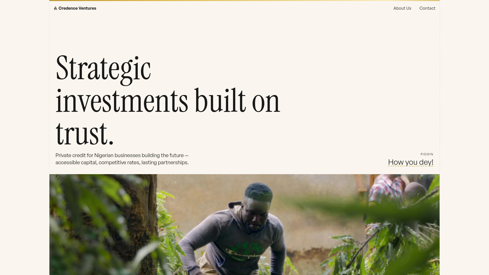 website screenshot of https://credence-ventures.com