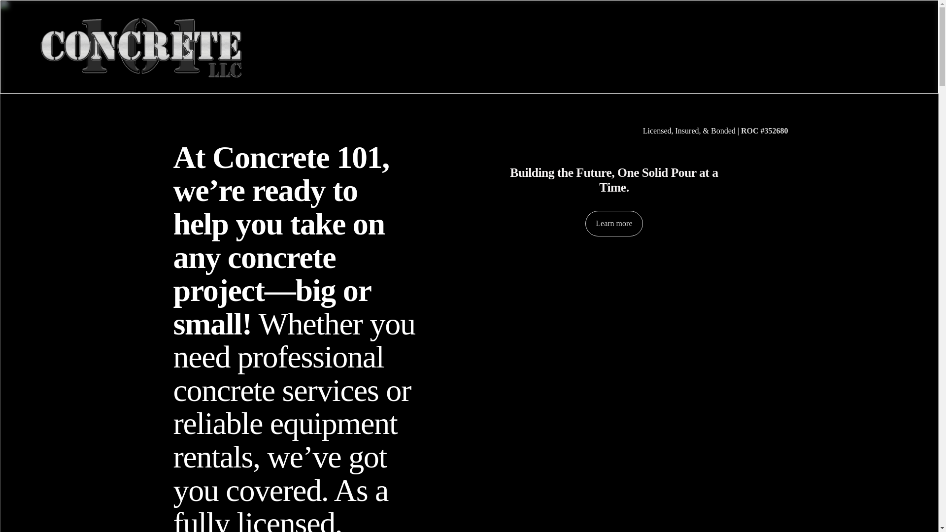 website screenshot of https://concrete101services.com/