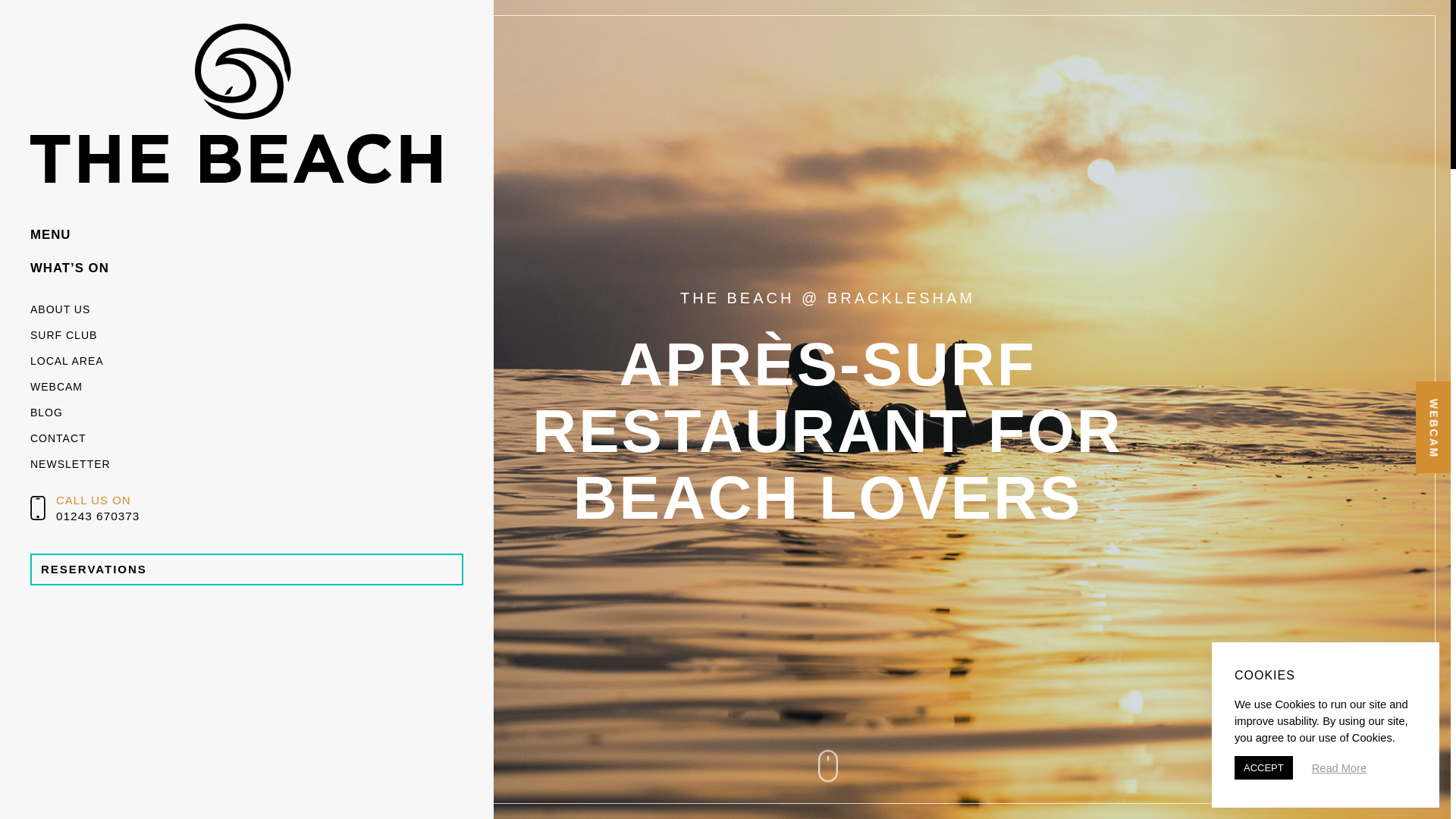 website screenshot of https://www.thebeachbracklesham.co.uk/