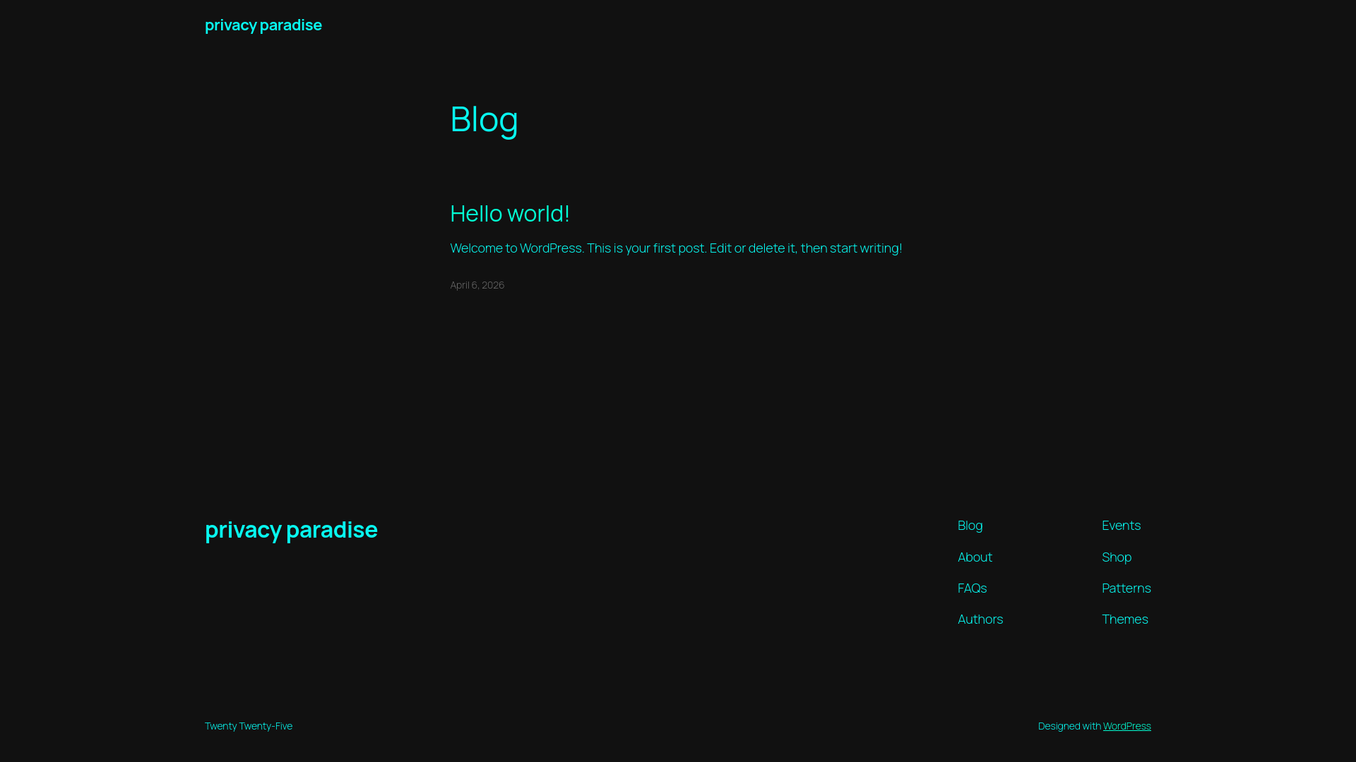 website screenshot of https://privacy-paradise.com/