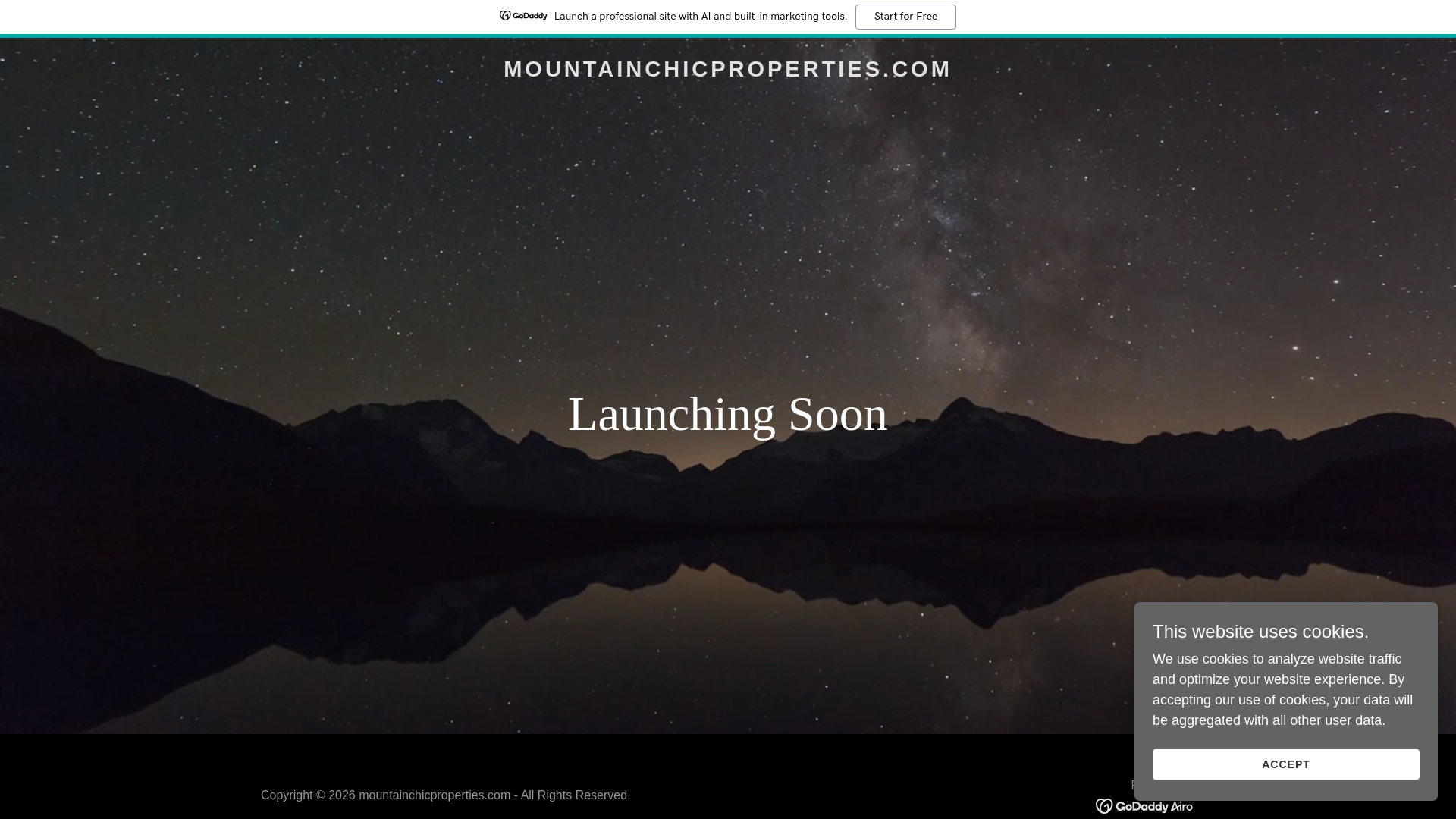 website screenshot of https://mountainchicproperties.com/