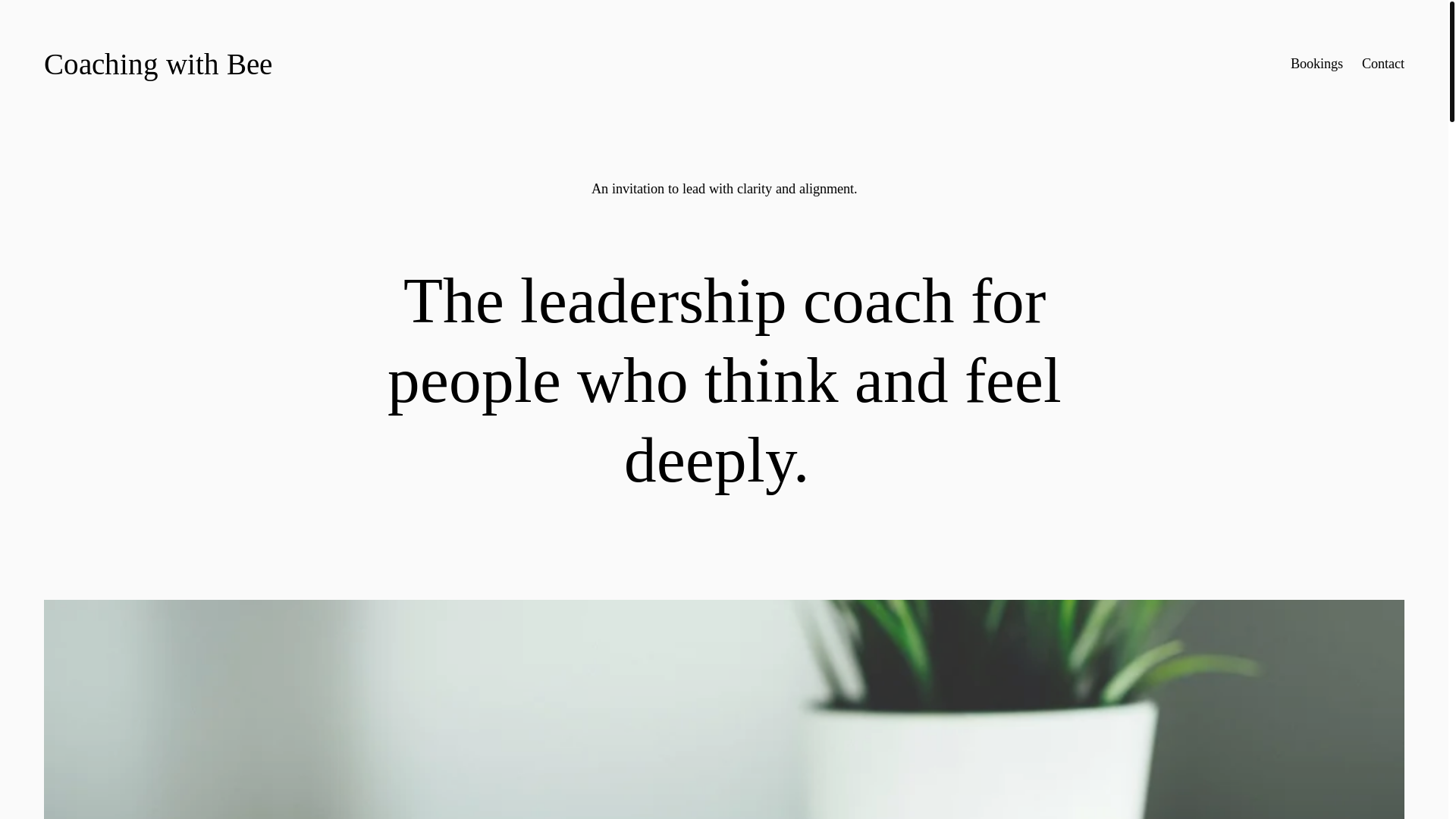 website screenshot of https://coachingwithbee.com.au/