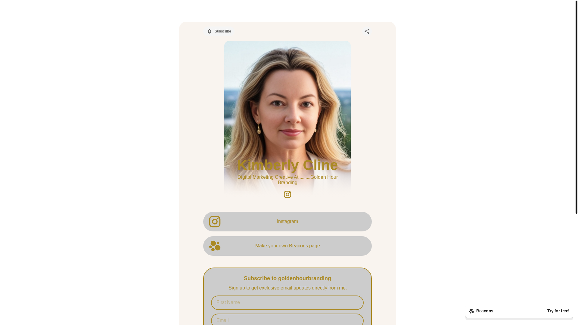 website screenshot of https://goldenhourbranding.store/