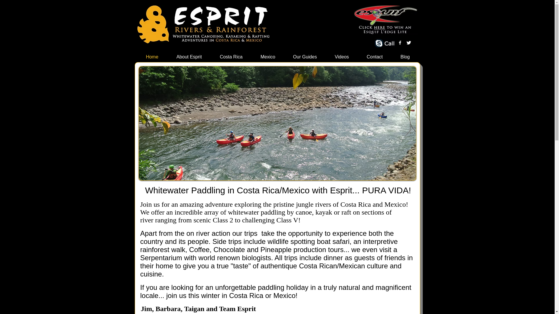 website screenshot of https://espritwhitewater.com/
