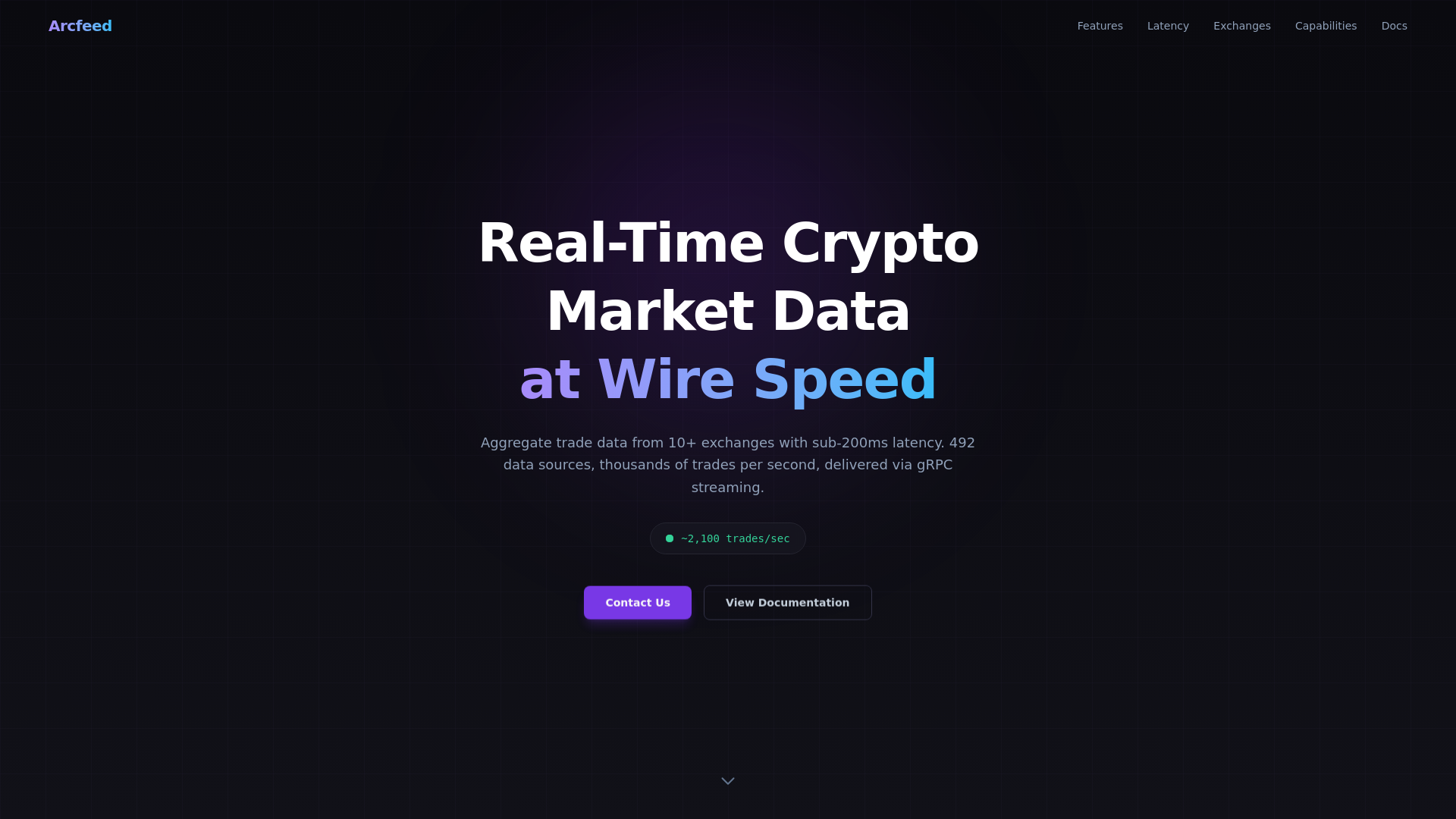 website screenshot of https://arcfeed-finance.pages.dev/