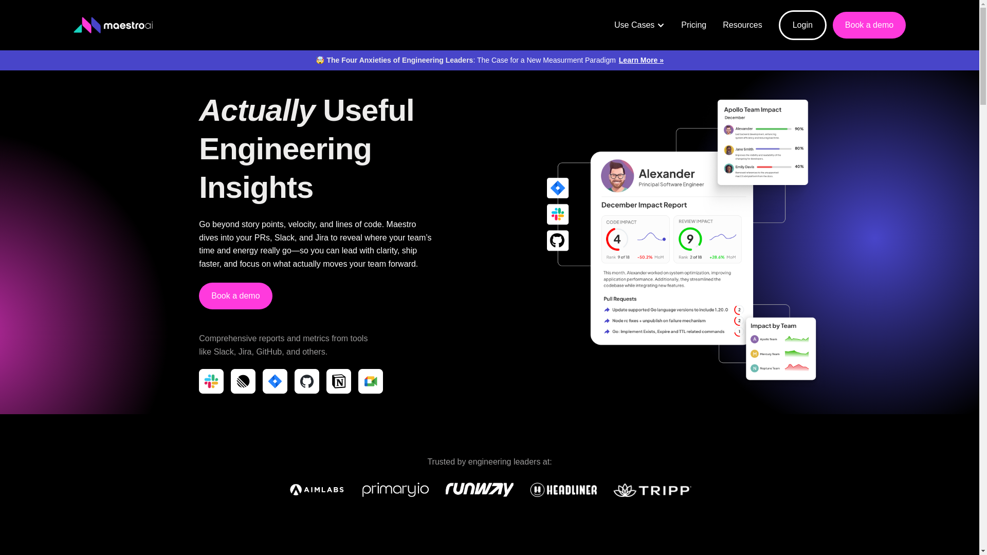 website screenshot of https://maestroaistack.info/