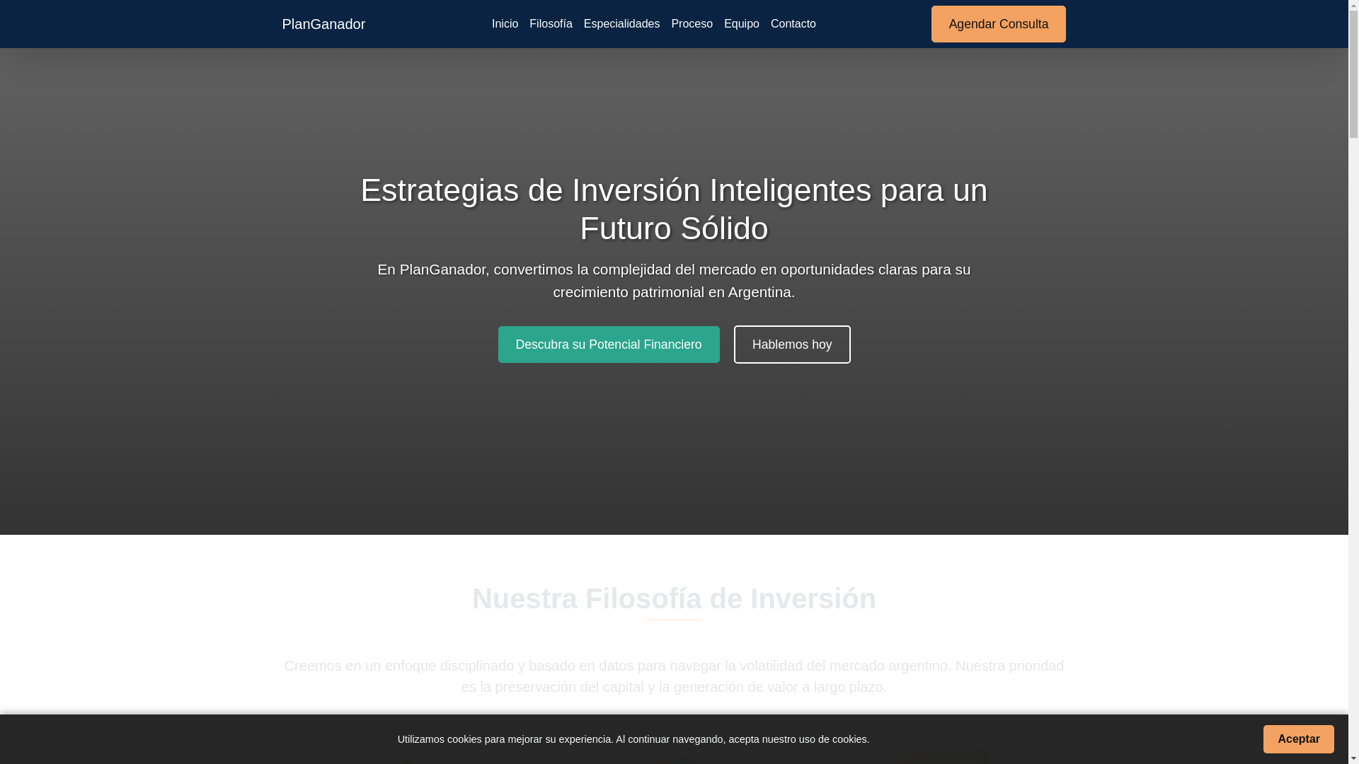 website screenshot of https://planganador.info/