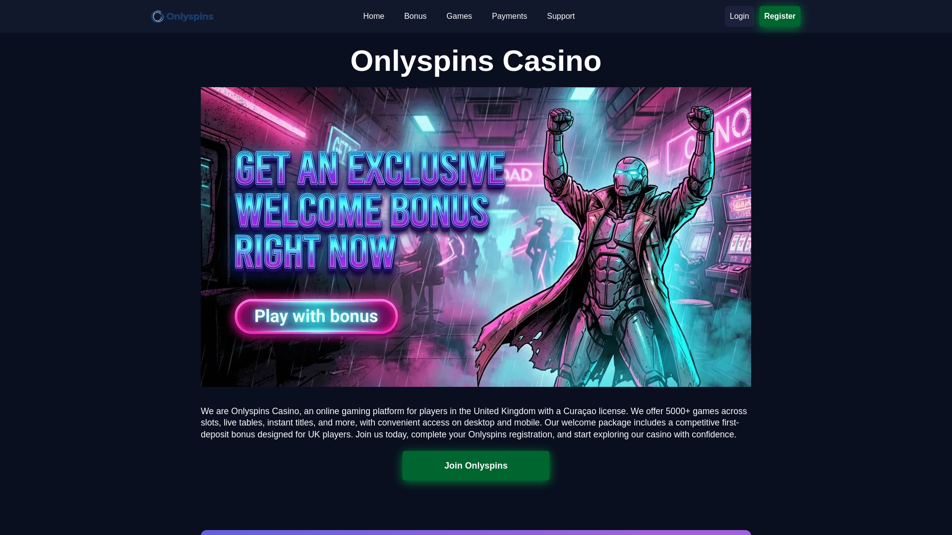website screenshot of https://onlyspinscasino-org-uk-56269.pages.dev/