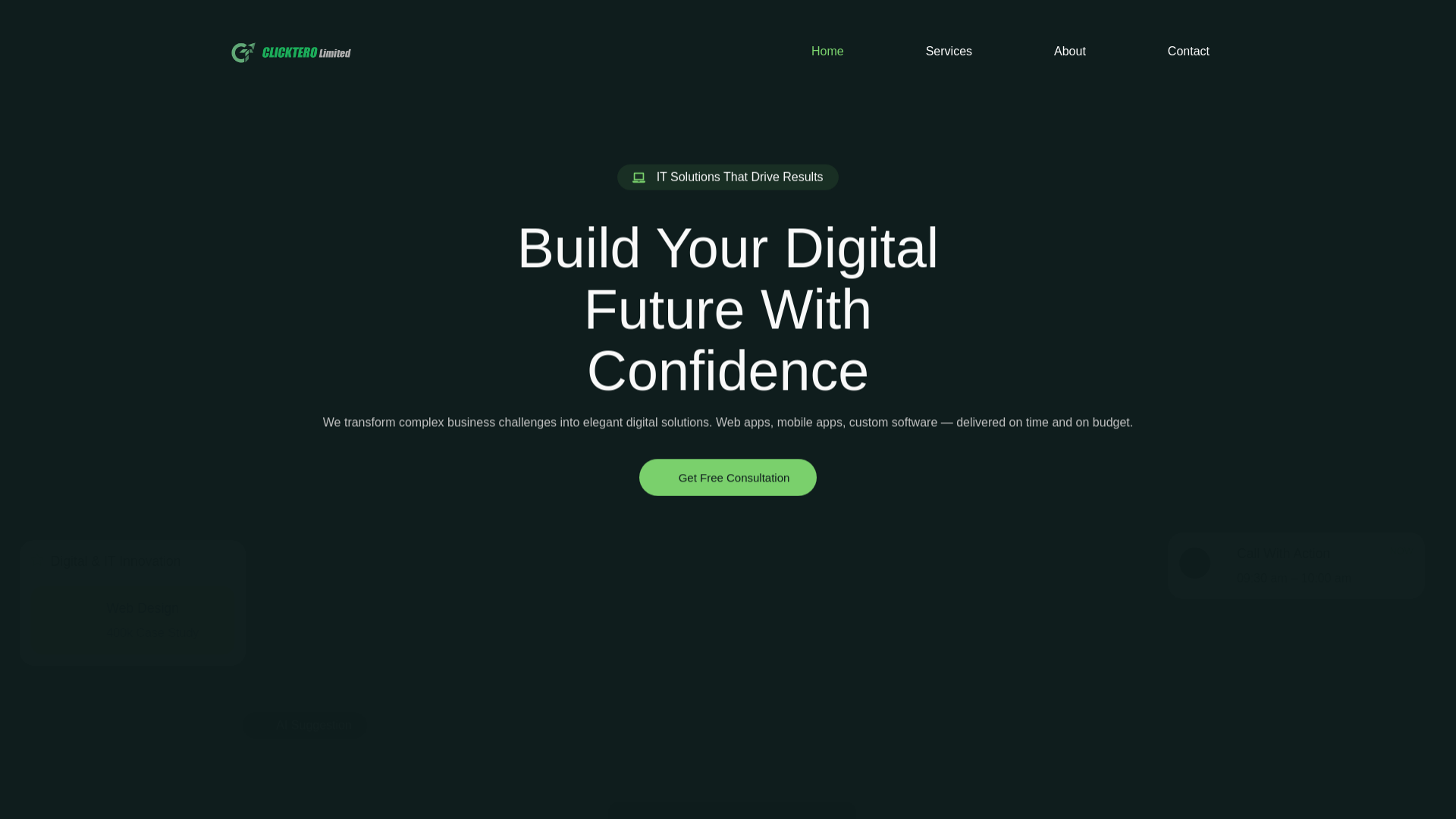 website screenshot of https://clicktero-limited.net/