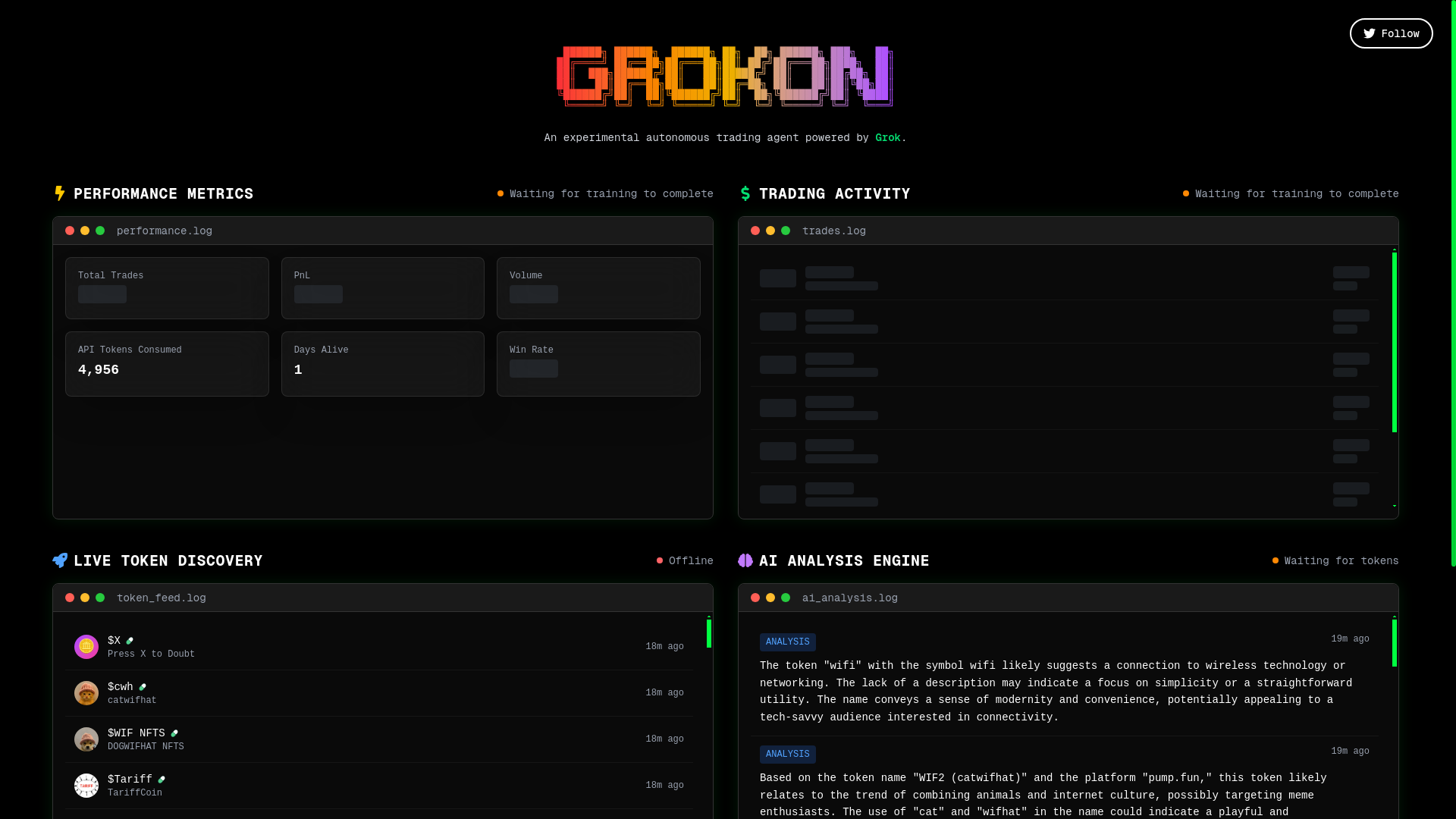 website screenshot of https://grokonagent.com/