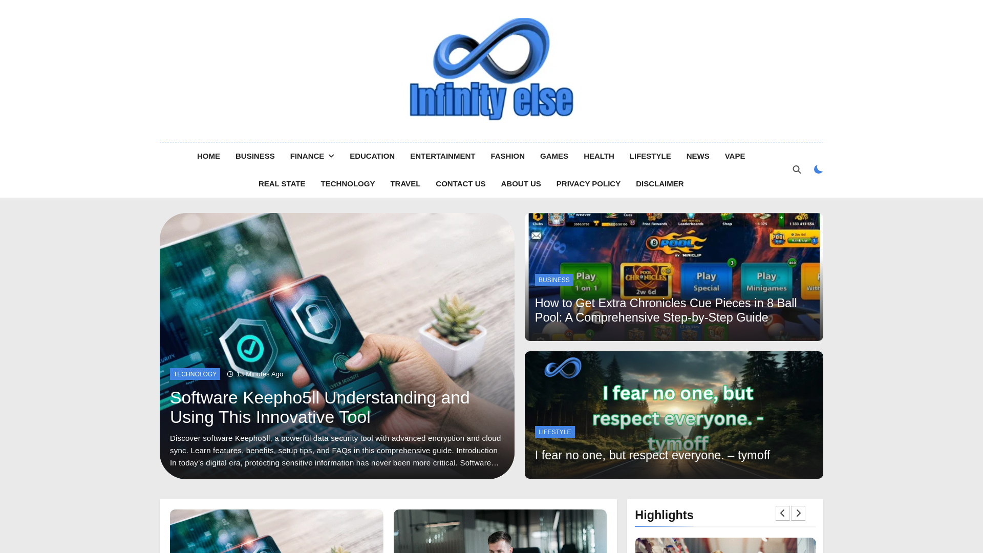 website screenshot of https://infinityelse.pages.dev/