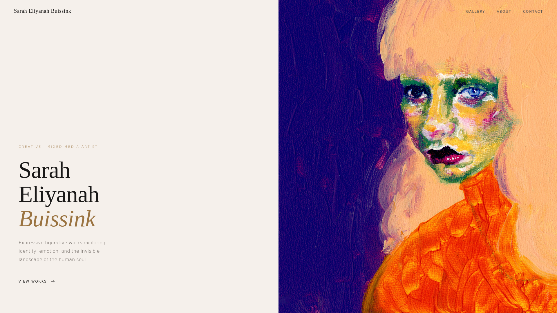 website screenshot of https://sarahbuissinkart.com/