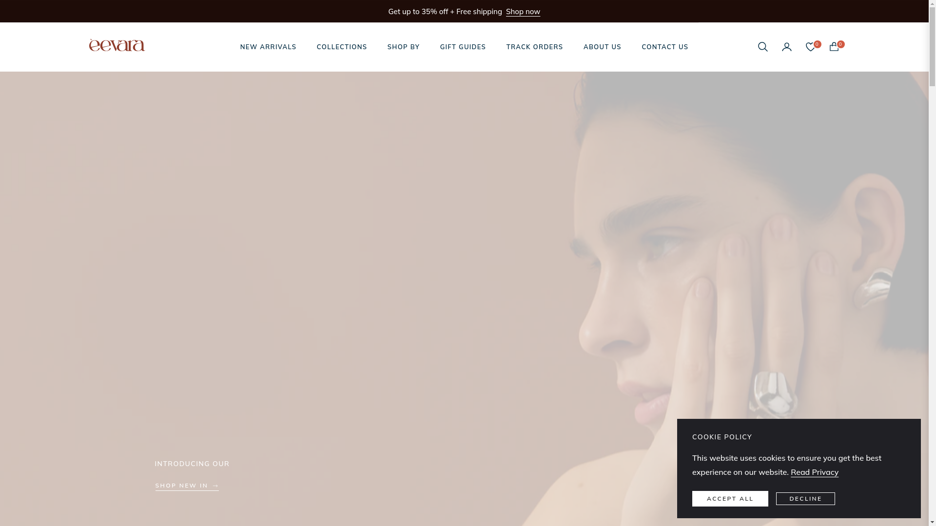 website screenshot of https://eevarajewels.co/