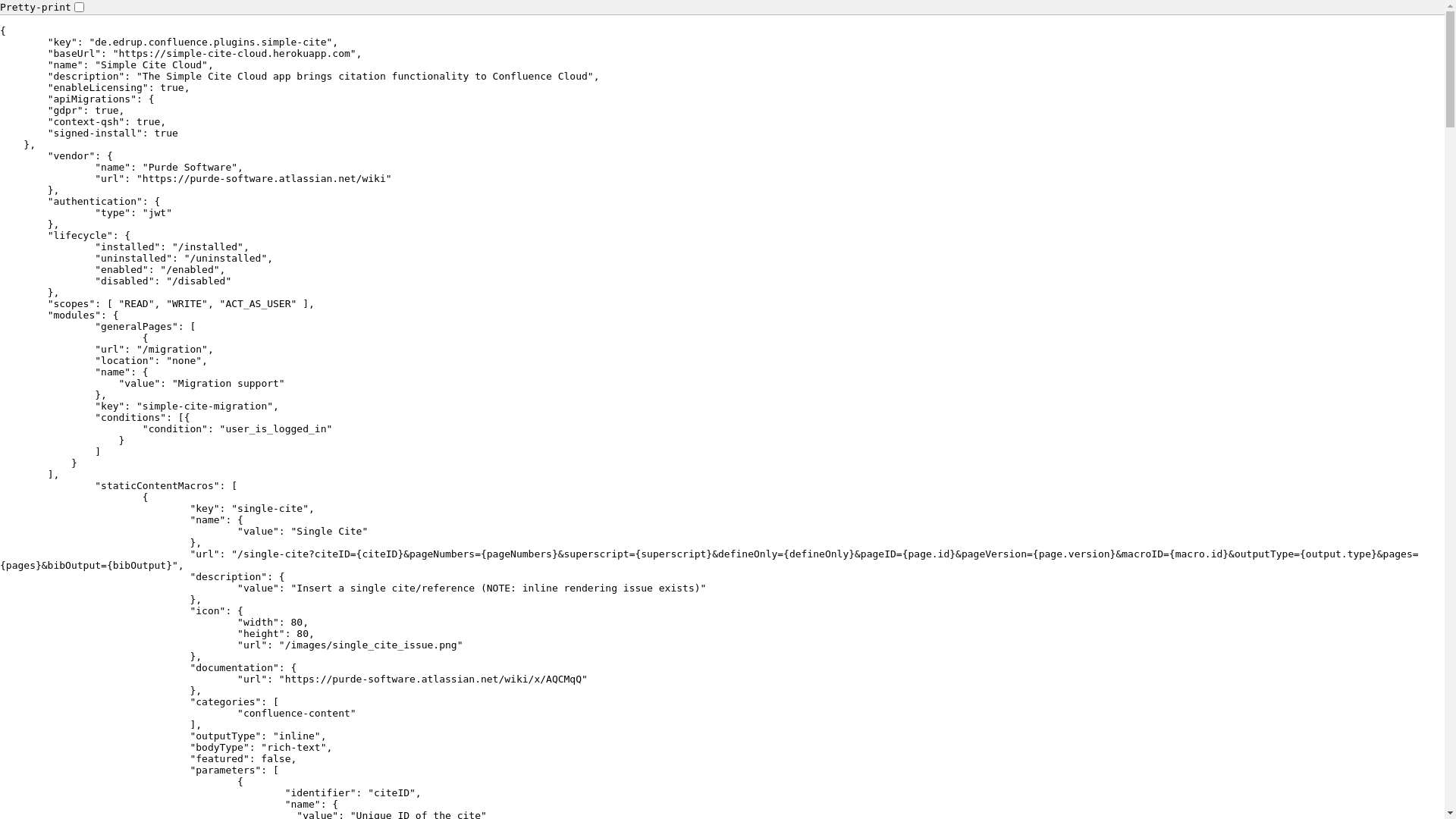 website screenshot of https://simple-cite-cloud.herokuapp.com/