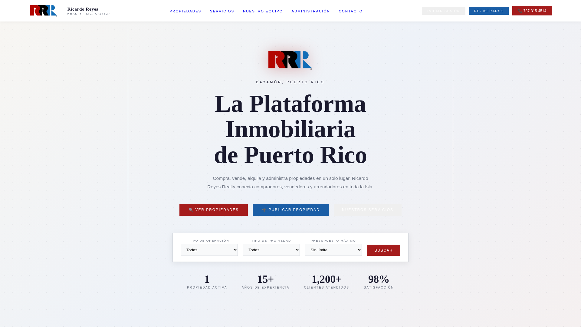 website screenshot of https://ricardoreyesrealty.online/