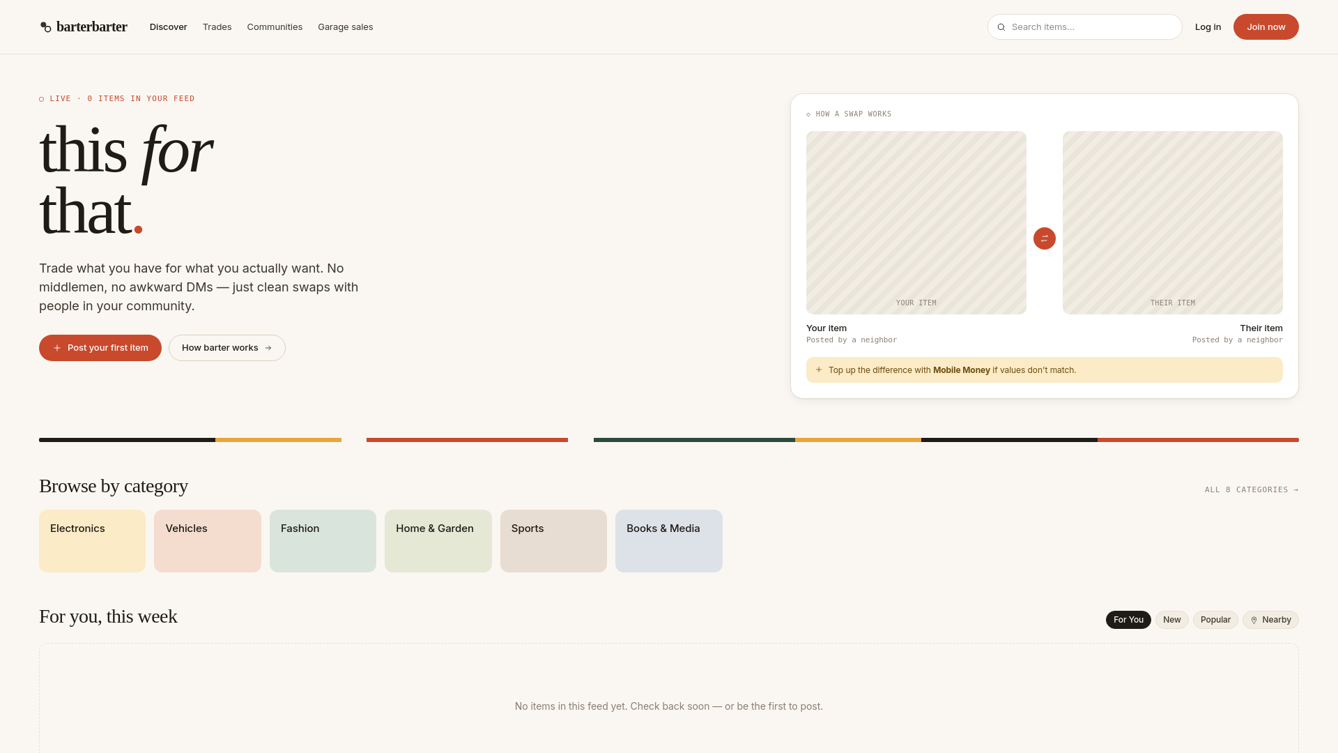 website screenshot of https://barterweb-0iska.sevalla.app