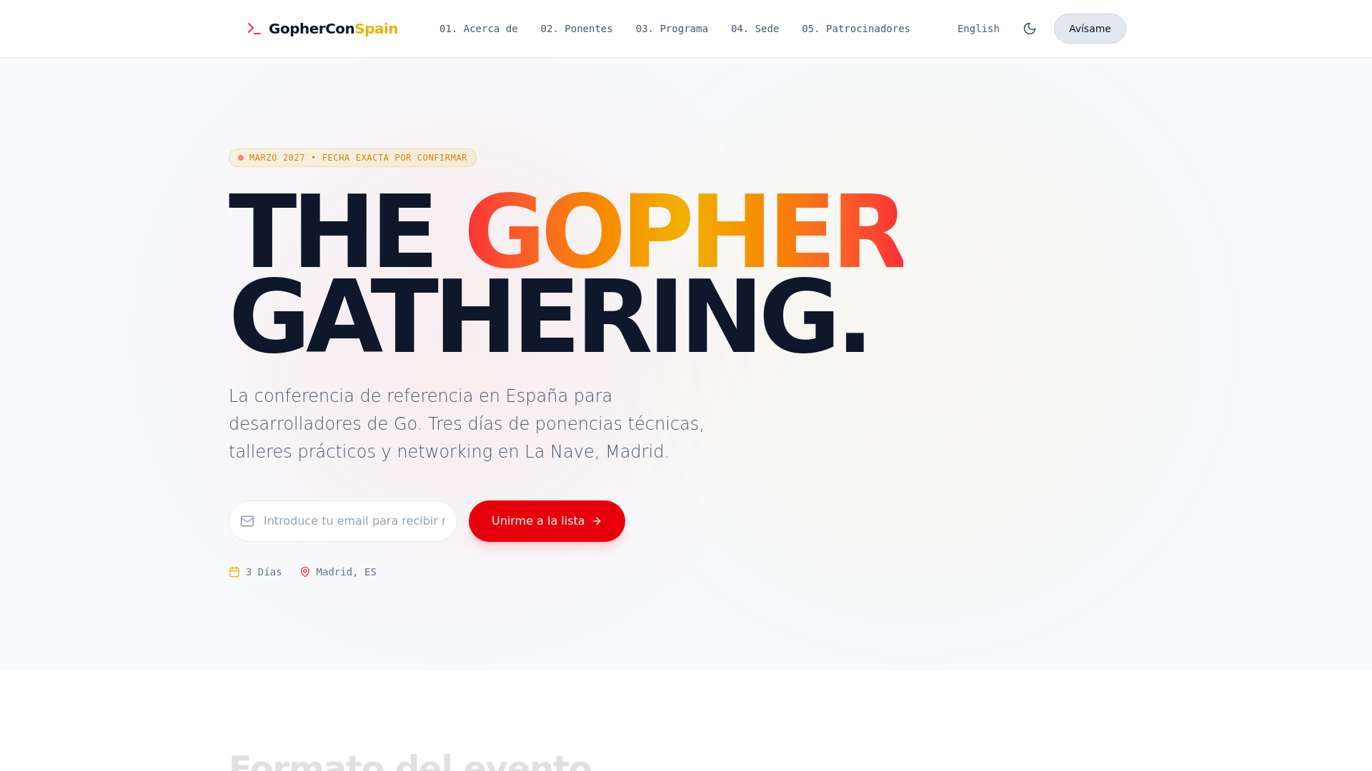 website screenshot of https://gophercon-spain.pages.dev/