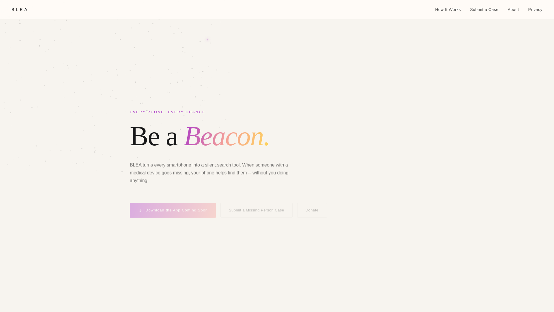 website screenshot of https://blea.app/