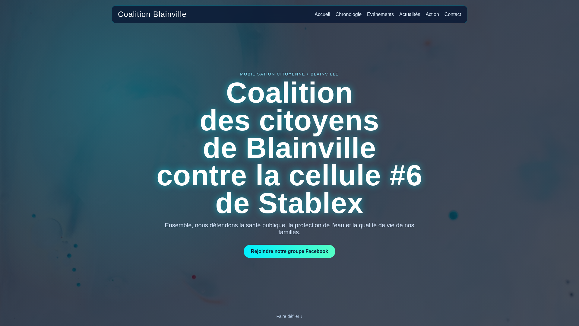 website screenshot of https://coalition-citoyens-blainville.pages.dev/