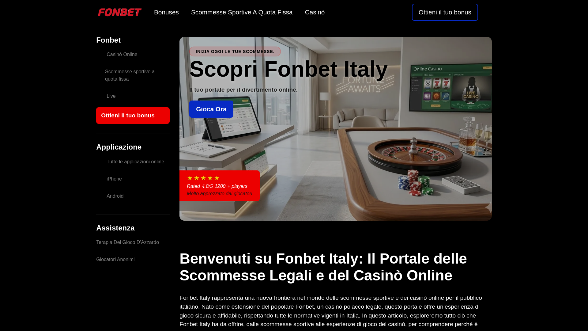 website screenshot of https://fonbet-gioco.it