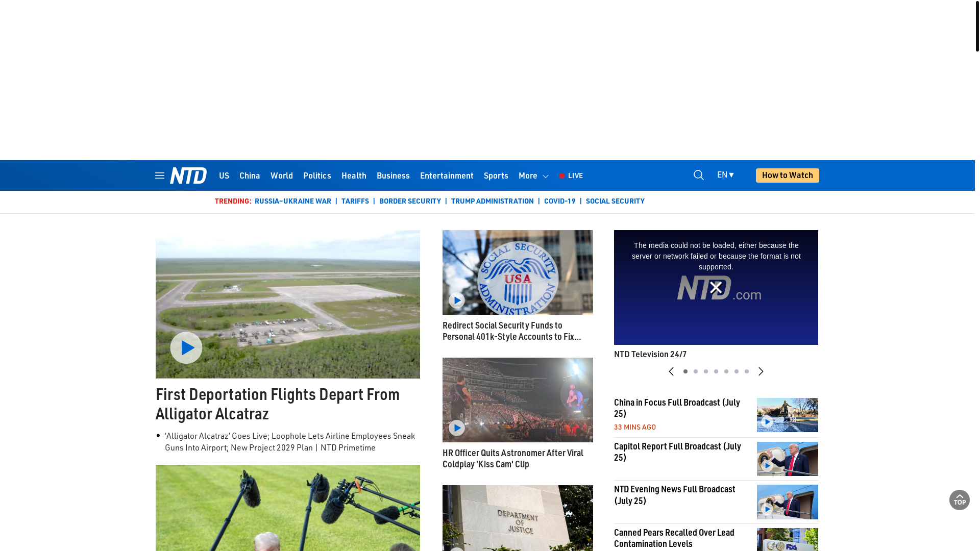 website screenshot of https://ntd.com/
