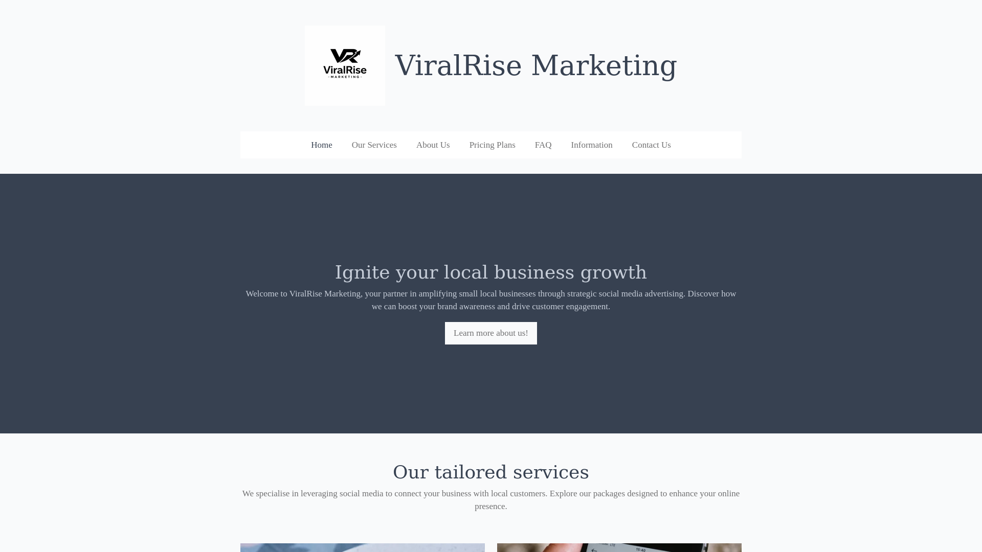 website screenshot of https://viralrisemarketing.com.au/