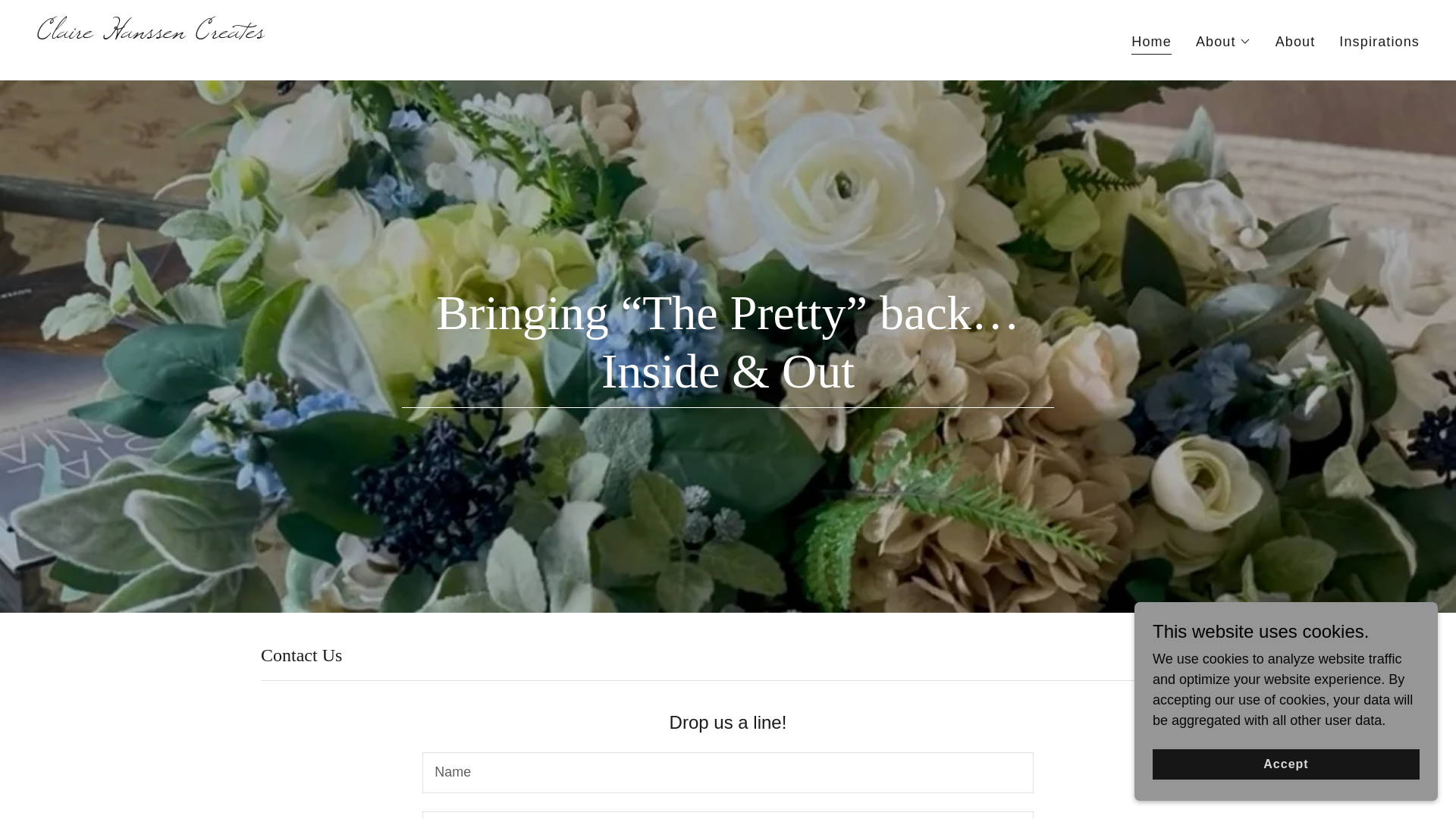 website screenshot of https://clairehanssencreates.com