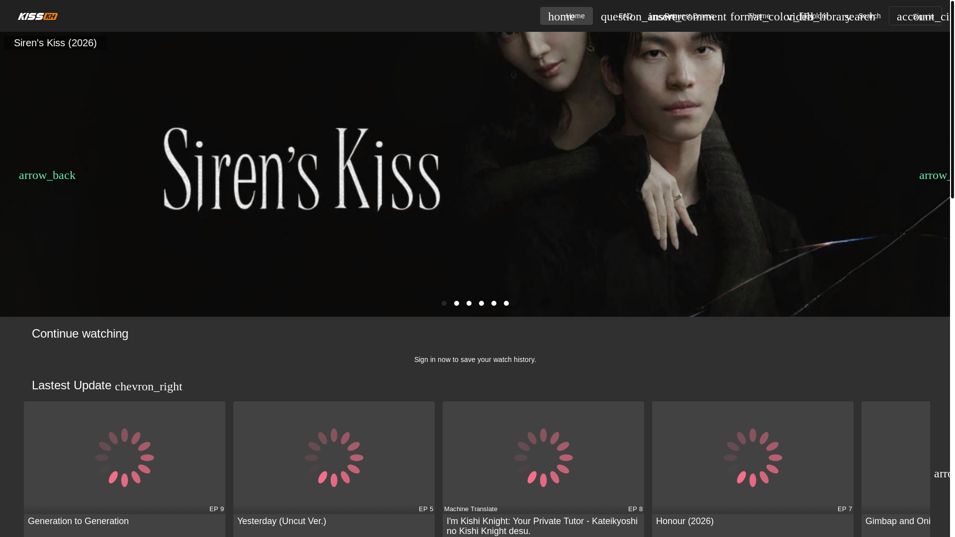 website screenshot of https://kisskh.co/