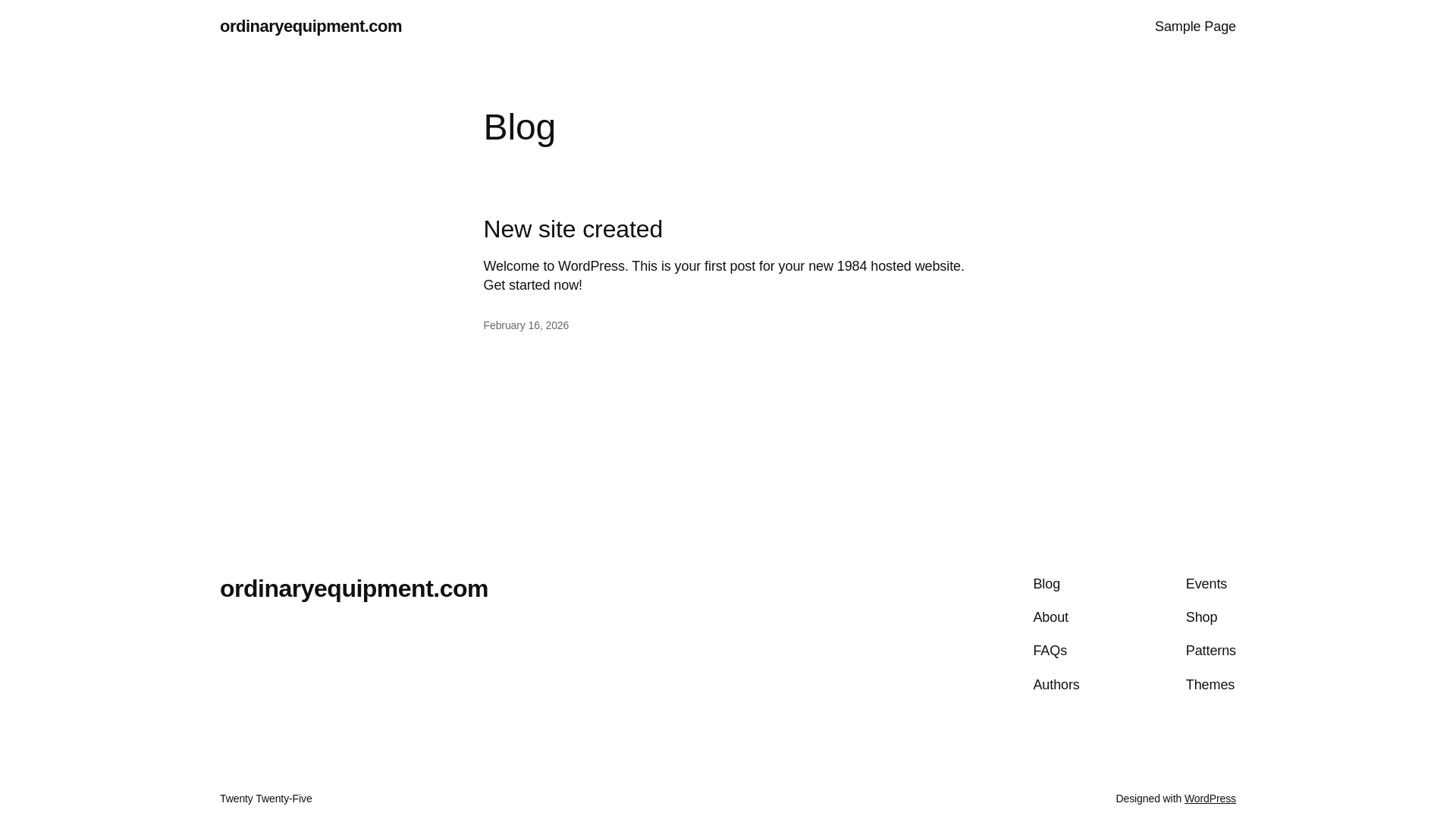 website screenshot of https://ordinaryequipment.com/