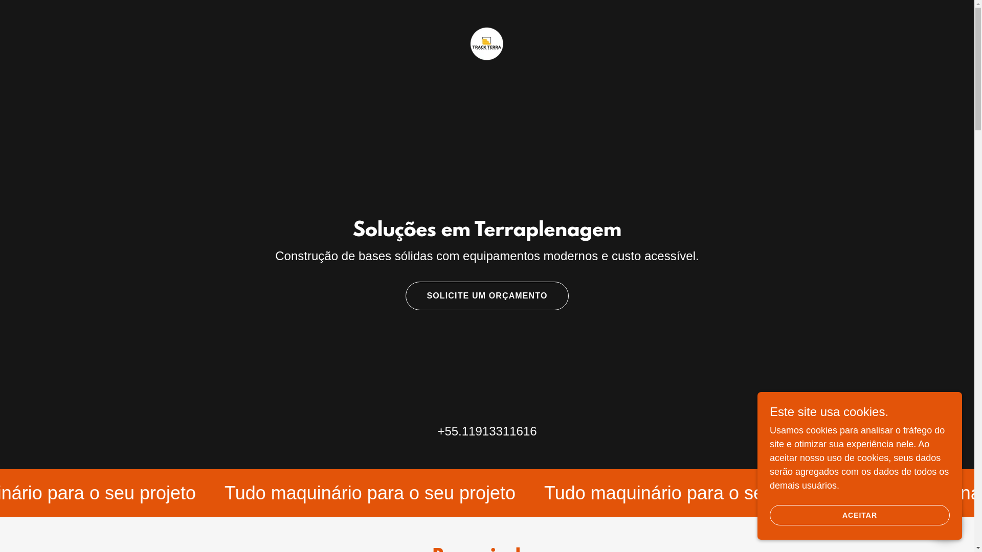 website screenshot of https://trackterraterraplenagem.com/