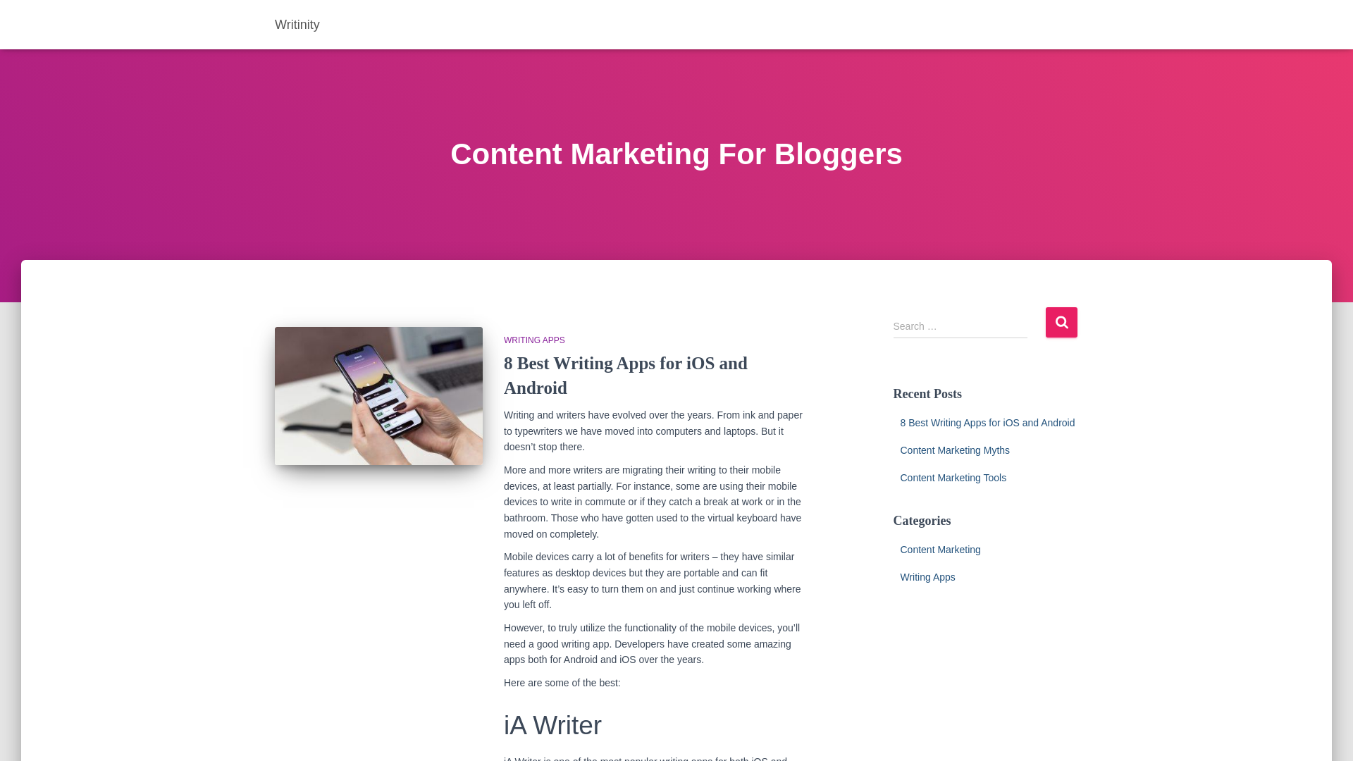 website screenshot of https://writinity-com.pages.dev/