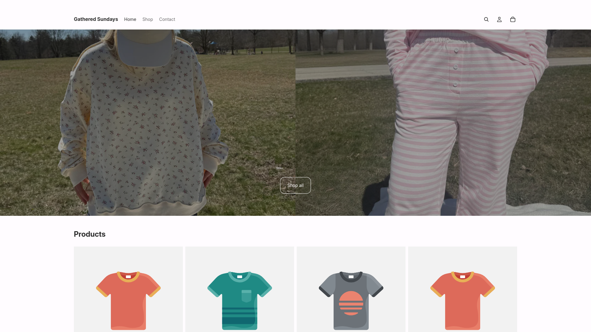 website screenshot of https://gatheredsundays.us/