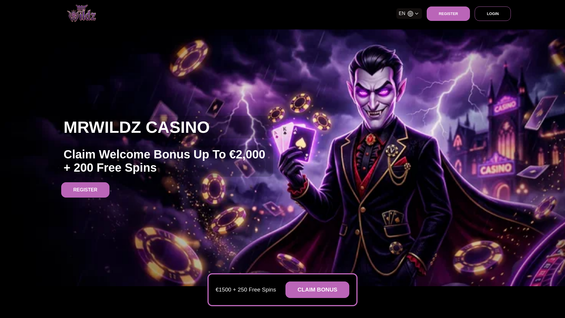 website screenshot of https://mrwildz-casino.pages.dev/