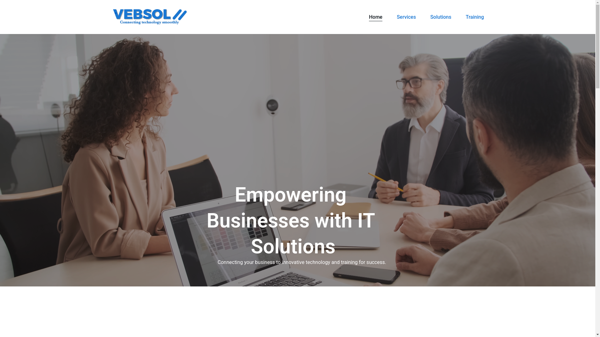 website screenshot of https://vebsol.in/