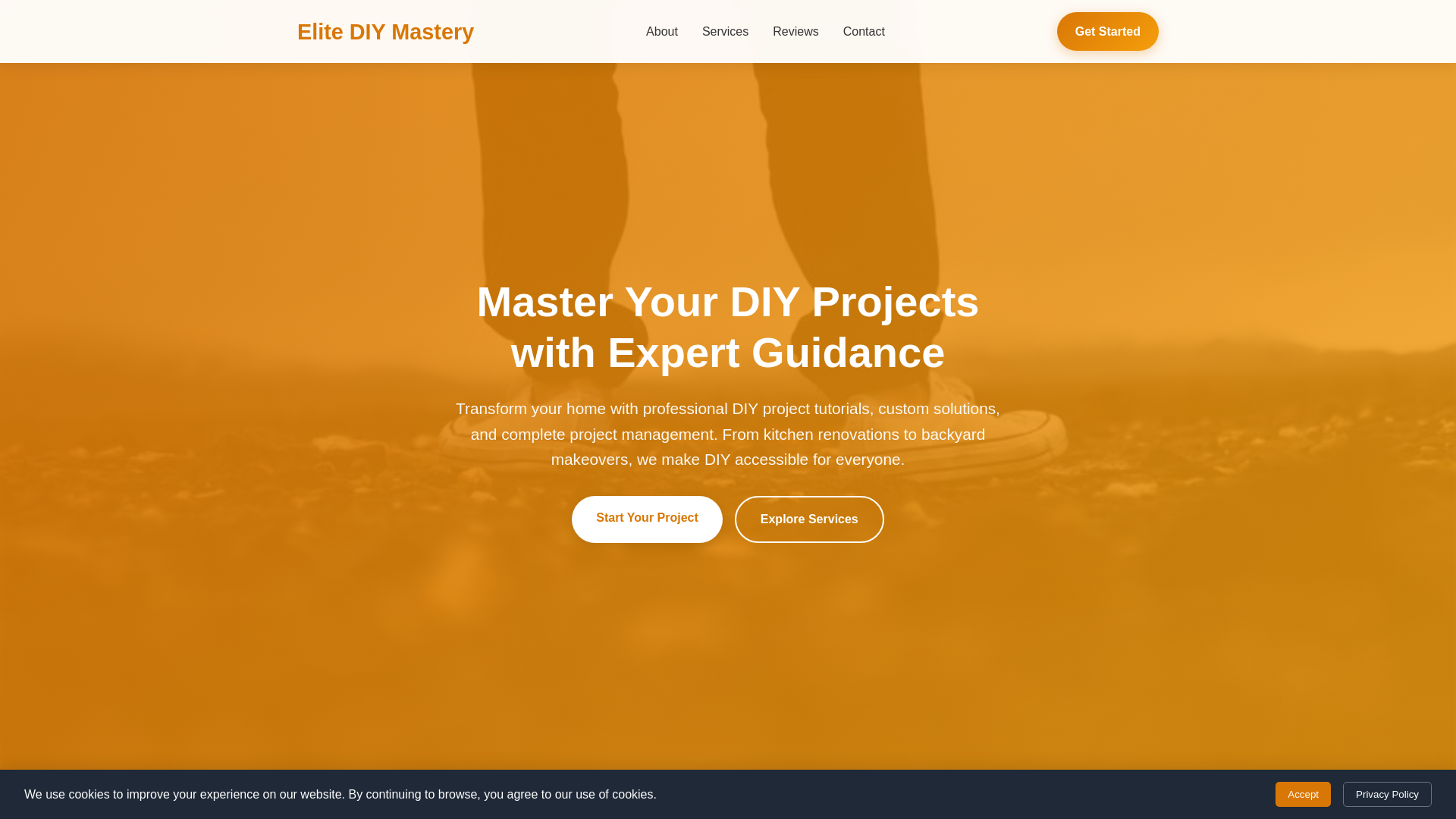 website screenshot of https://elitediymastery.sbs/