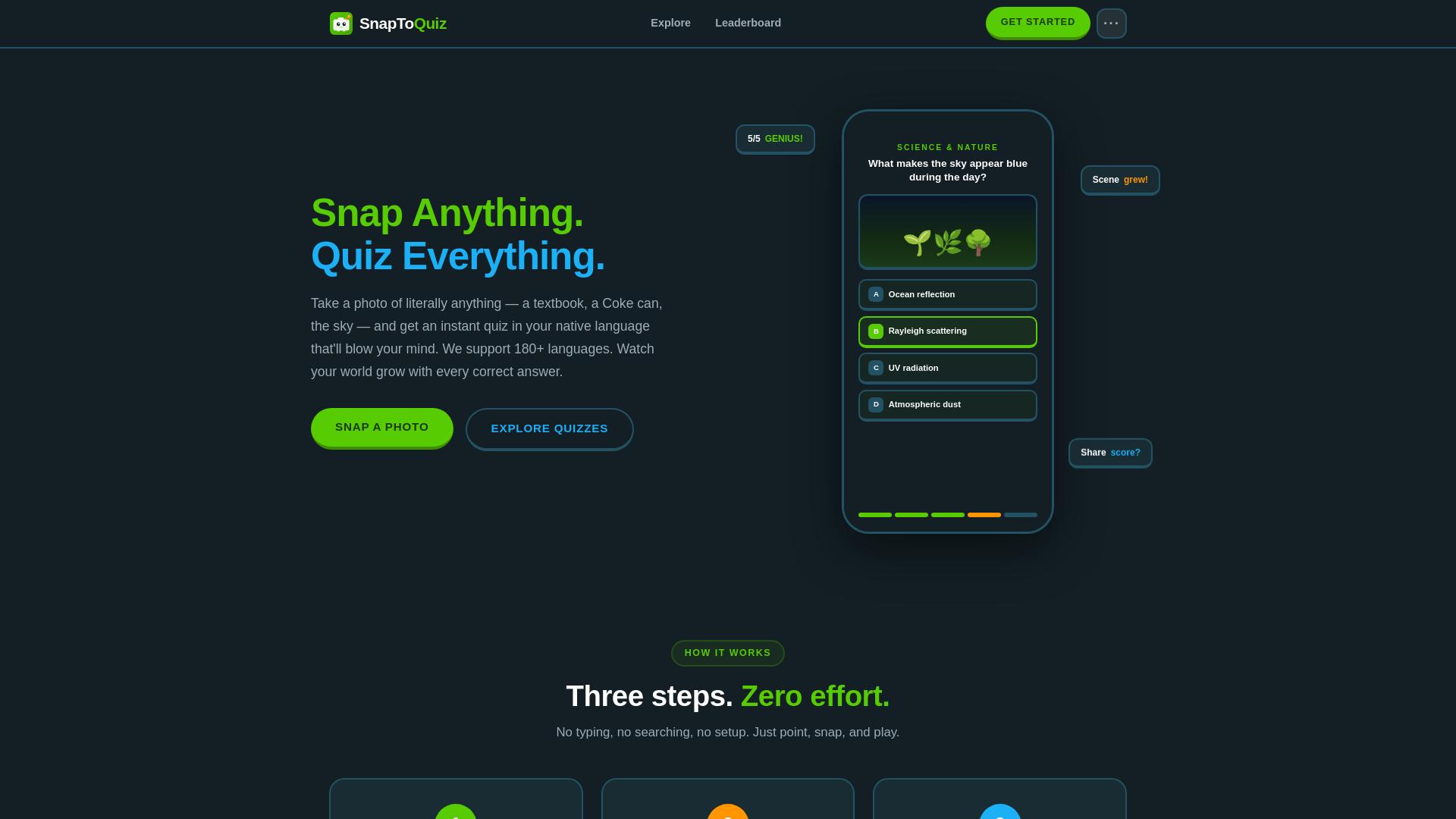 website screenshot of https://snaptoquizweb.pages.dev/