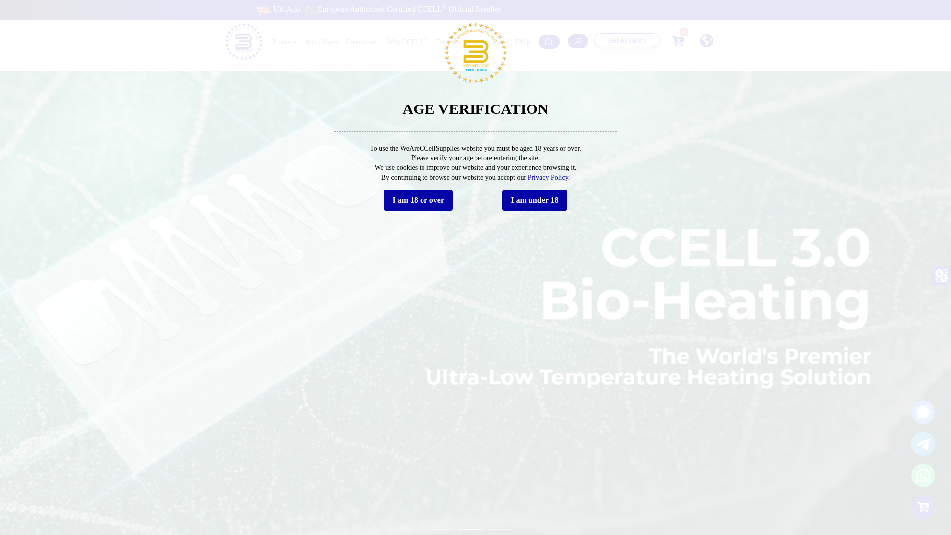 website screenshot of https://www.weareccellsupplies.com/