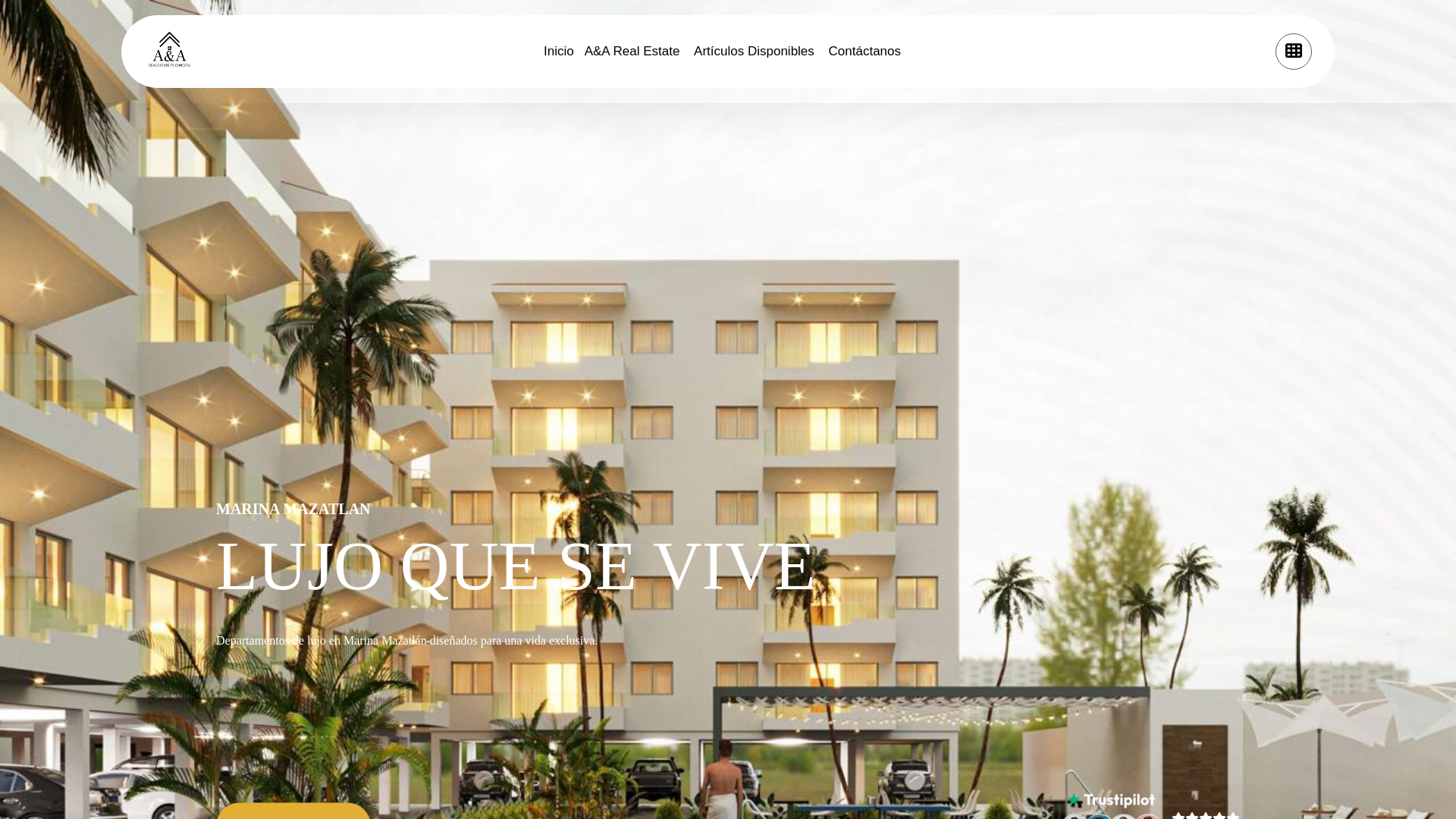 website screenshot of https://aarealty.com.mx/