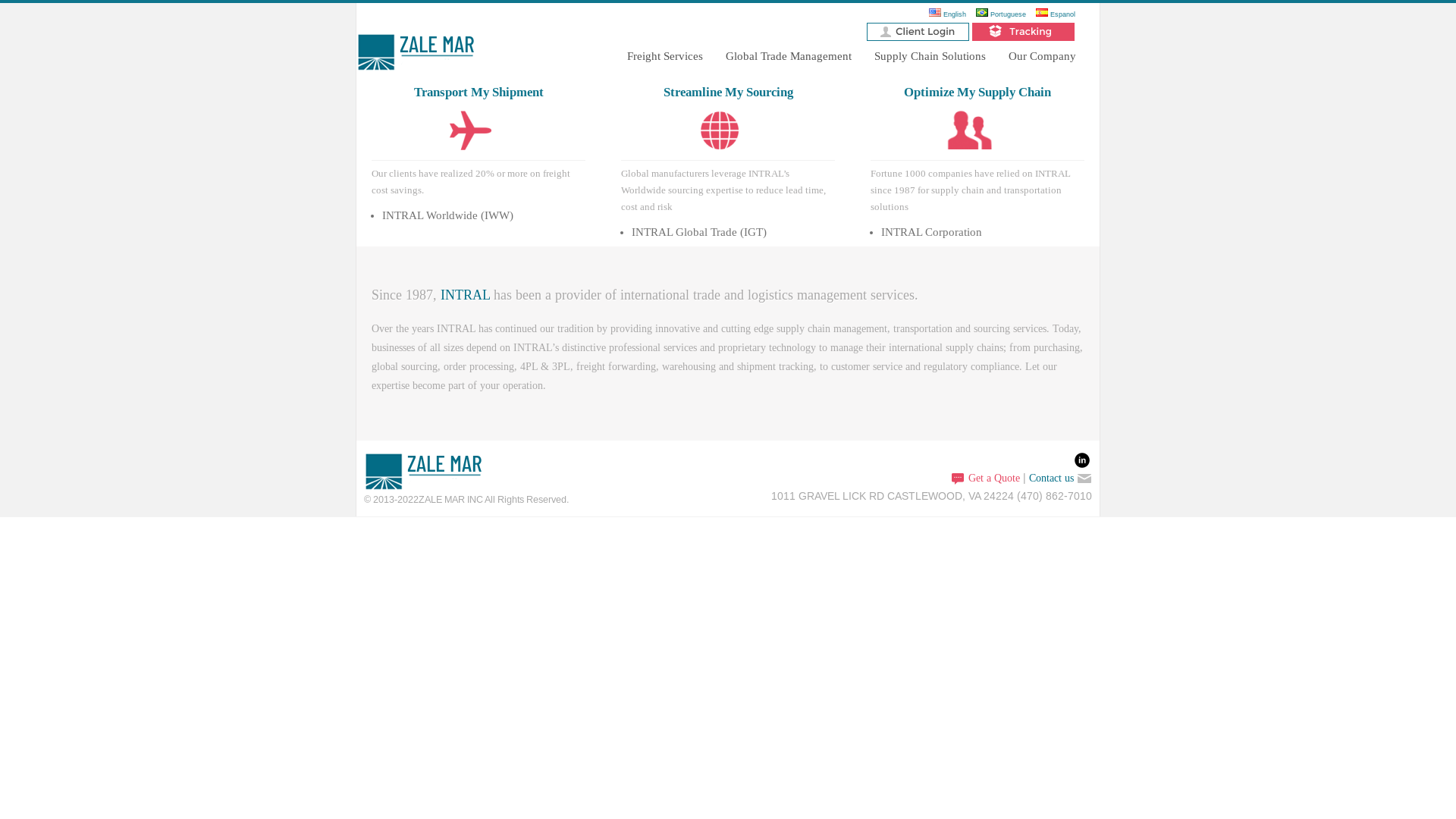 website screenshot of https://zalemar.com/