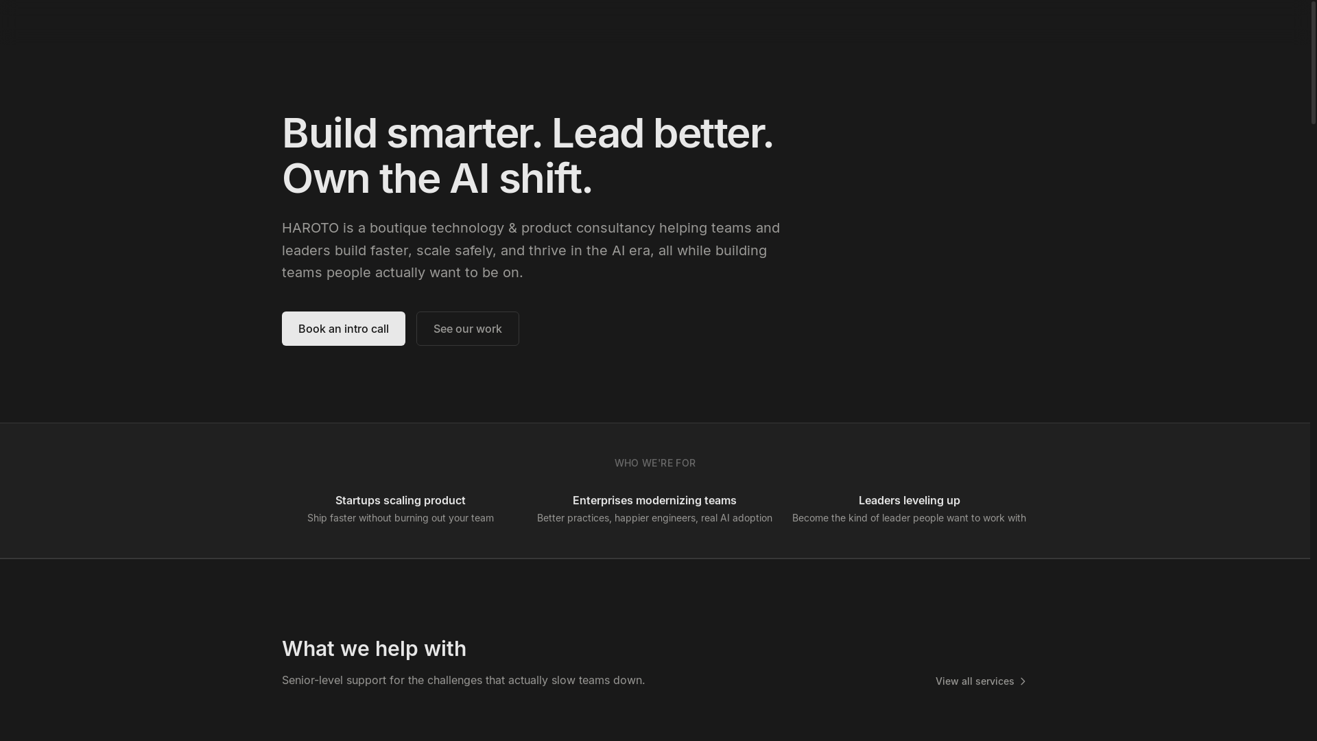 website screenshot of https://haroto.co/