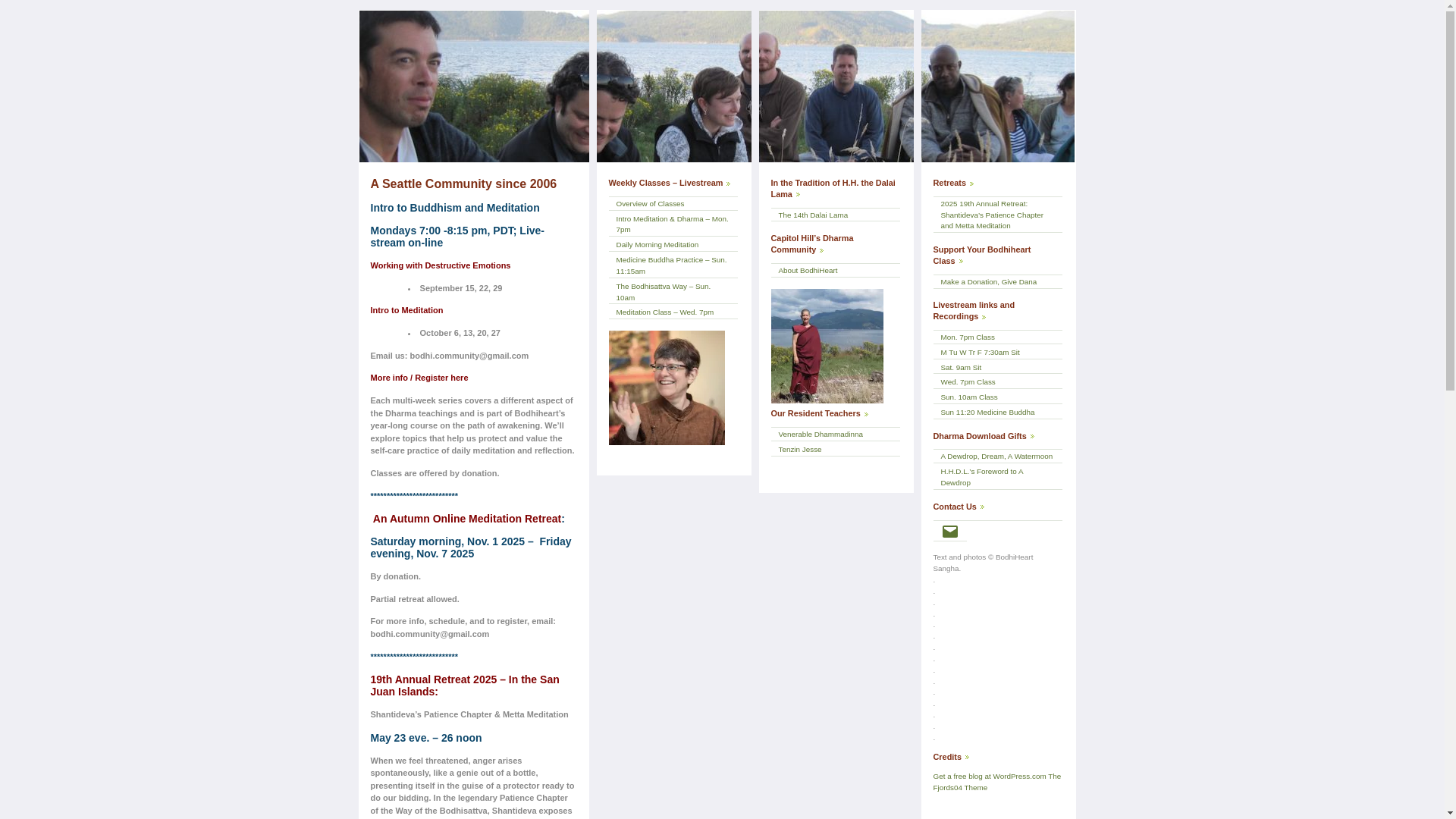 website screenshot of https://bodhiheartsangha.com/