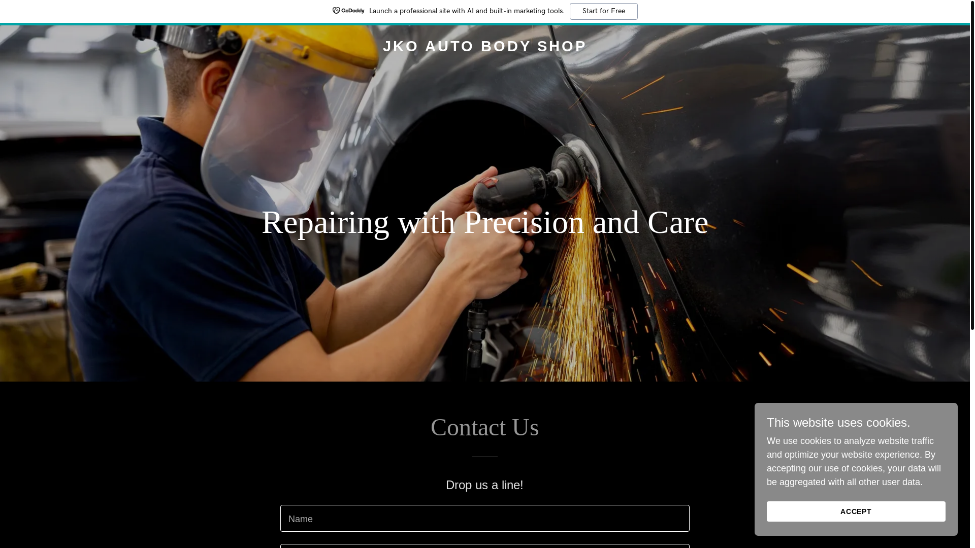 website screenshot of https://jkoautobodyshop.com/