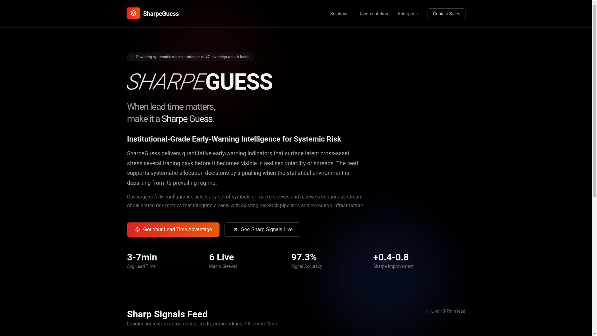 website screenshot of https://sharpeguess-landing.pages.dev/