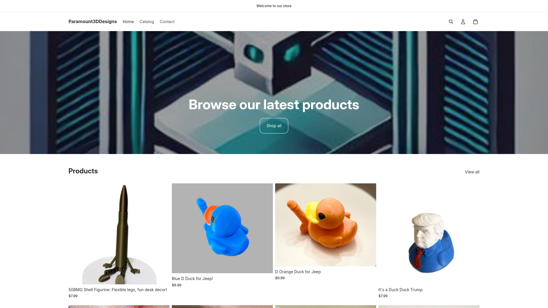 website screenshot of https://paramount3ddesigns.com/
