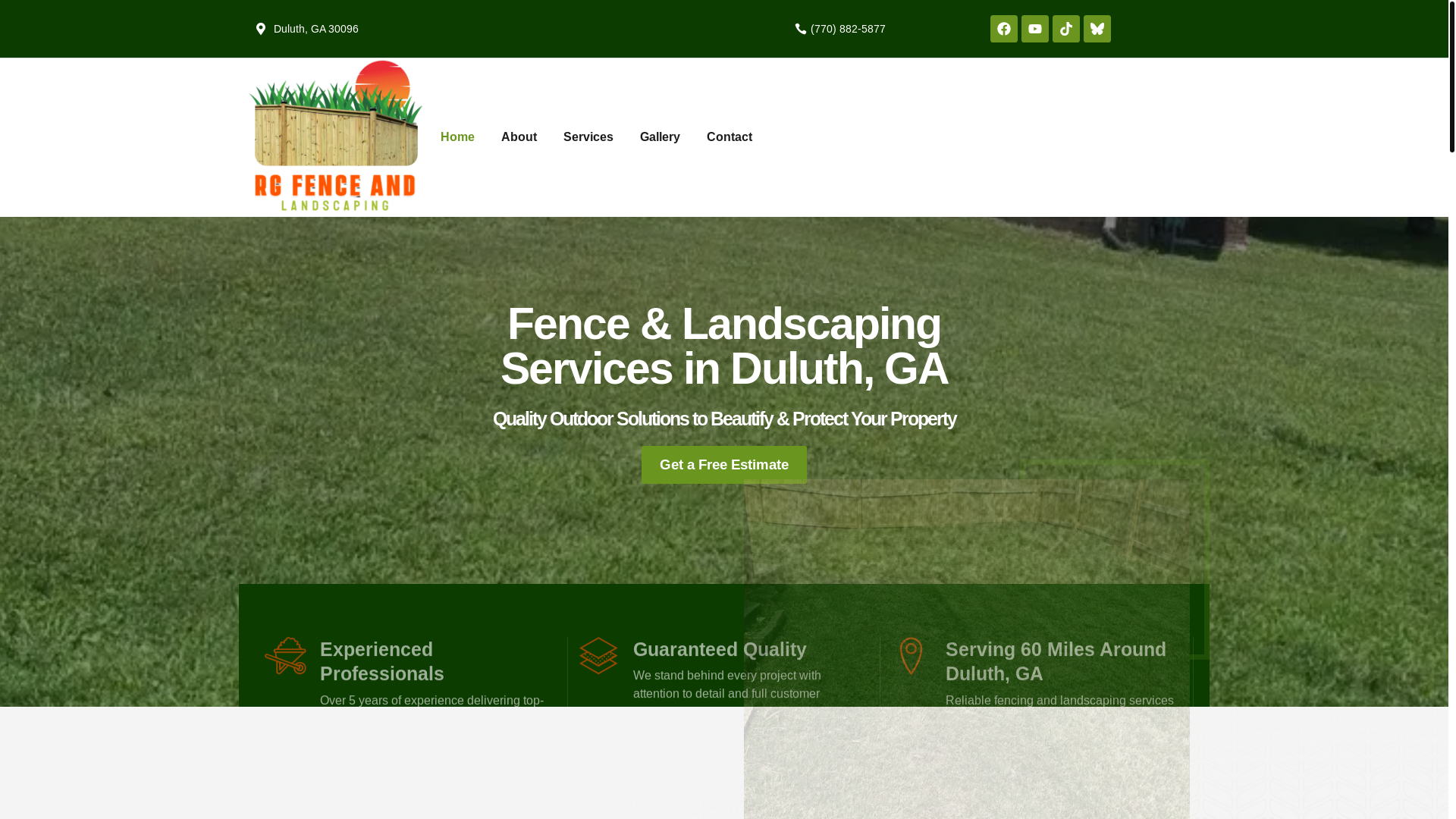 website screenshot of https://rgfenceandlandscaping.com/