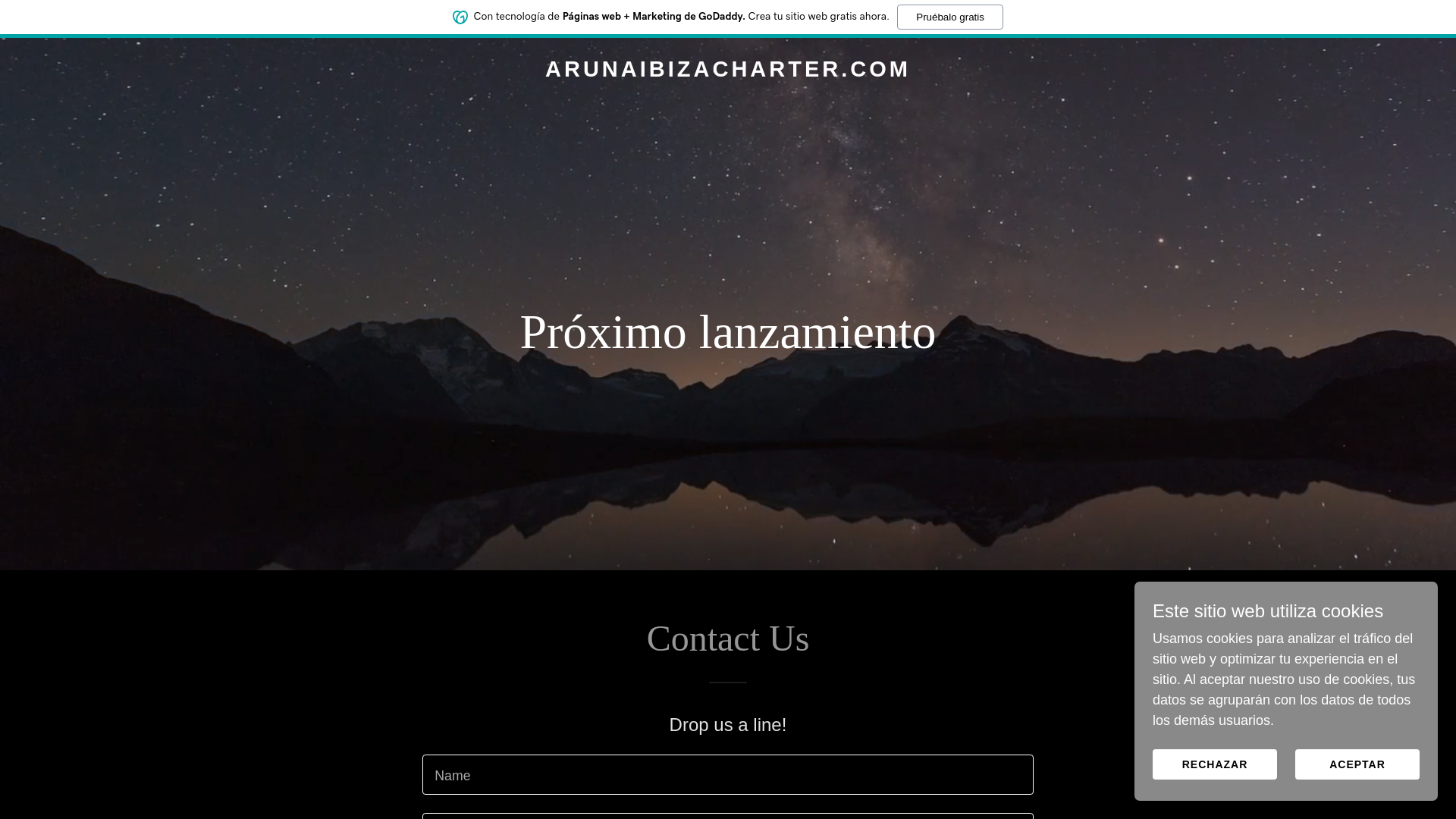 website screenshot of https://arunaibizacharter.com/