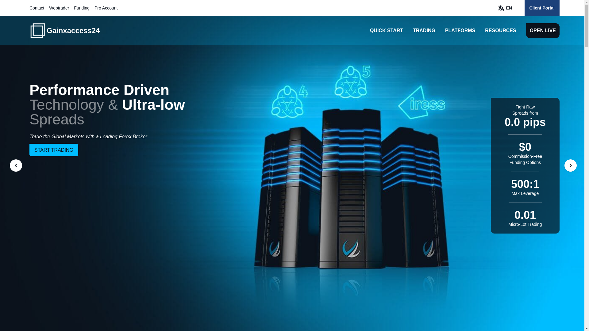 website screenshot of https://gainxaccess24.com/