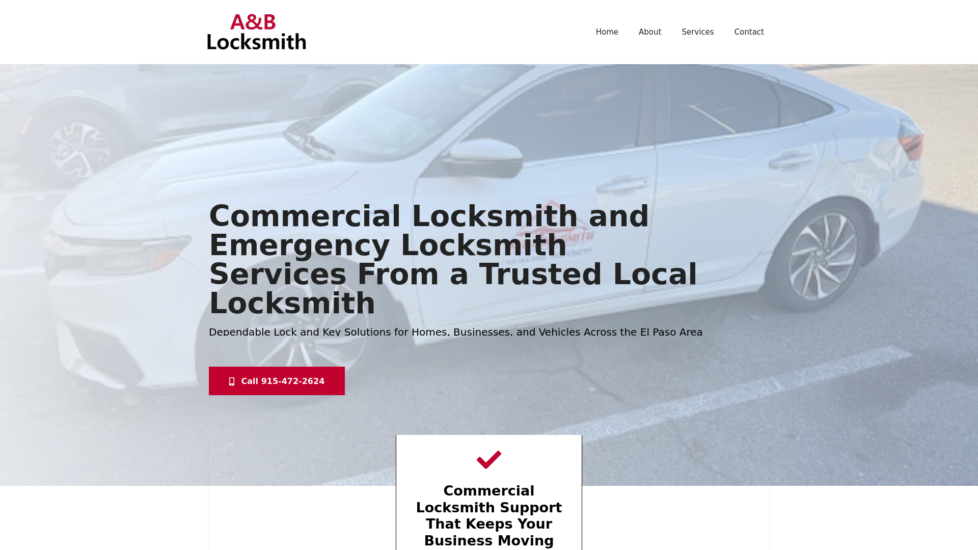 website screenshot of https://ablocksmithelpaso.com/